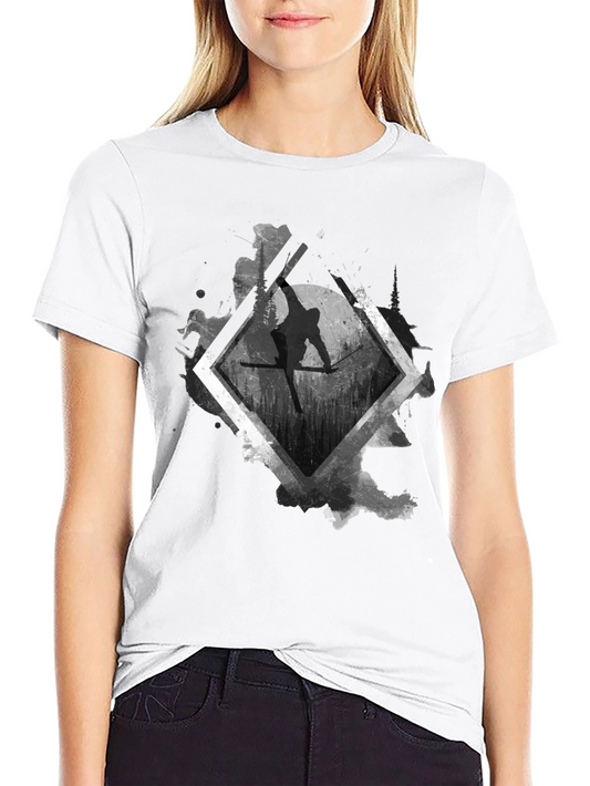 Ski Jump Graphic Black T-Shirt