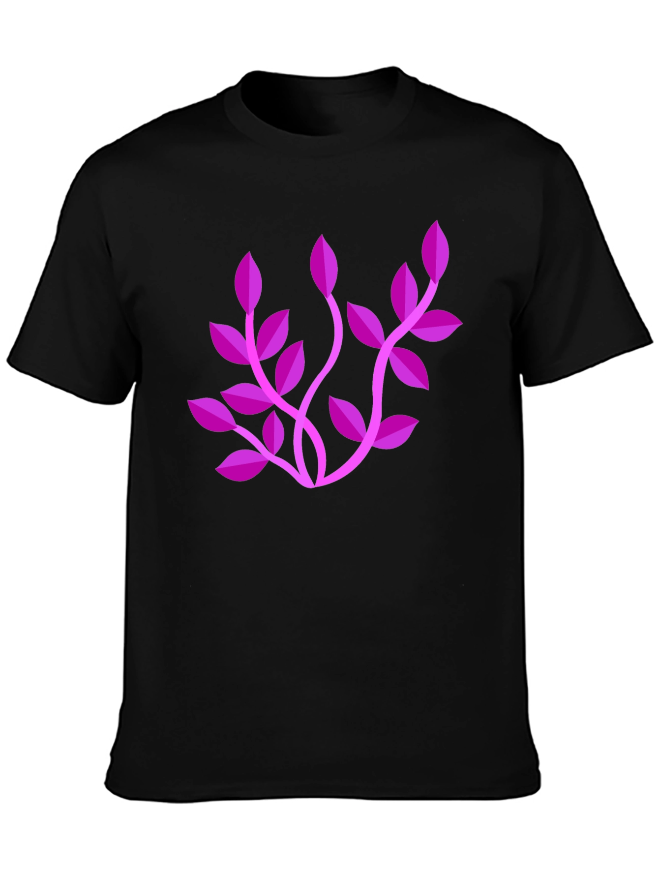 Stylish Black T-Shirt with Floral Design