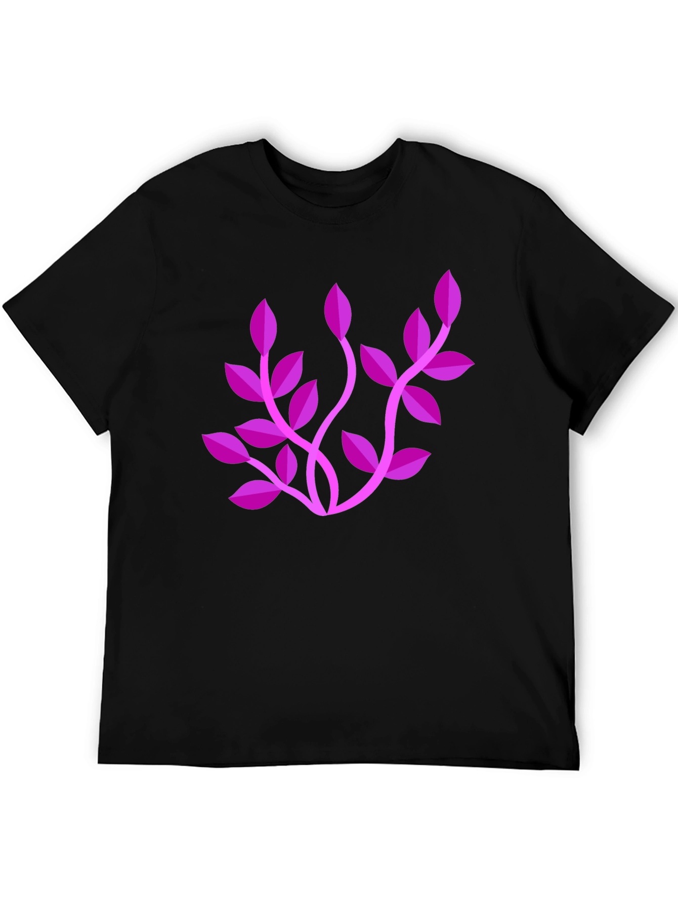 Stylish Black T-Shirt with Floral Design