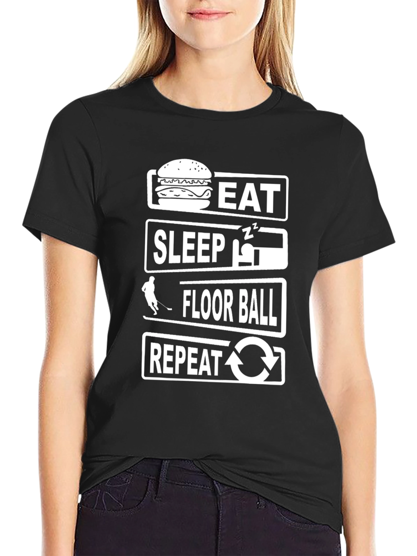 Eat Sleep Floor Ball Repeat T-Shirt
