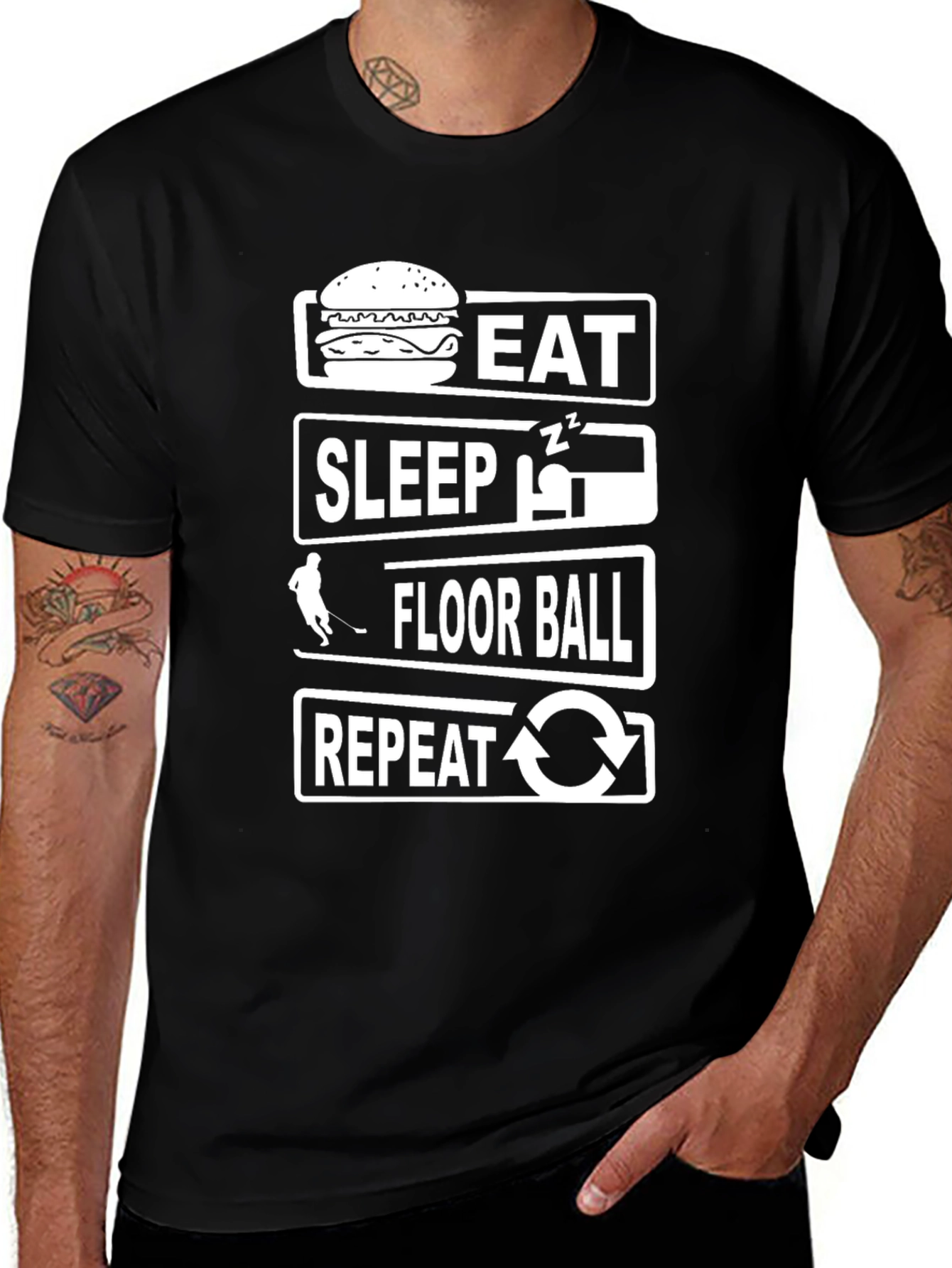 Eat Sleep Floor Ball Repeat T-Shirt