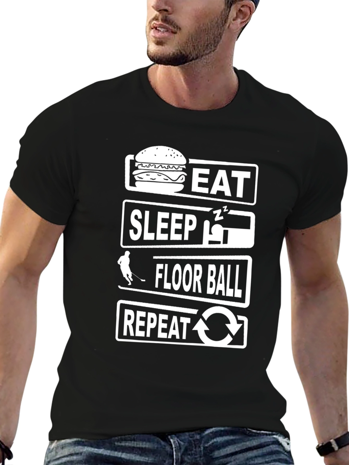 Eat Sleep Floor Ball Repeat T-Shirt