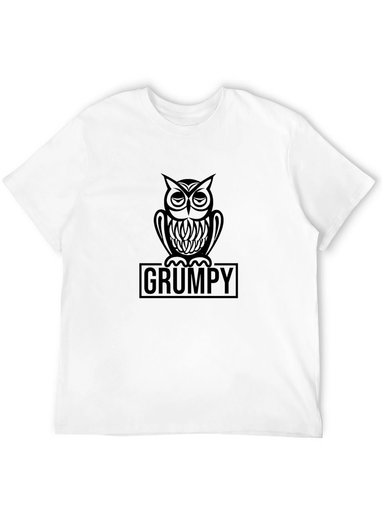 Grumpy Owl Graphic T-Shirt - Mens Black Tee