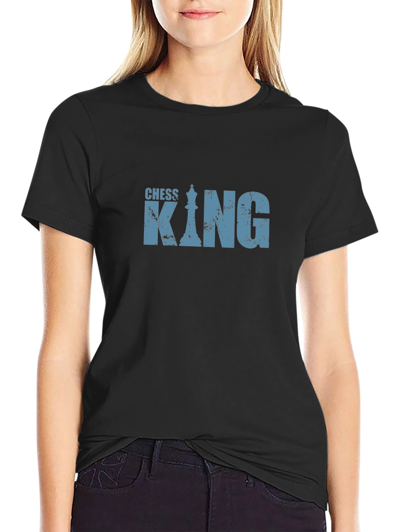 Chess King Graphic T-Shirt - Black Cotton Tee