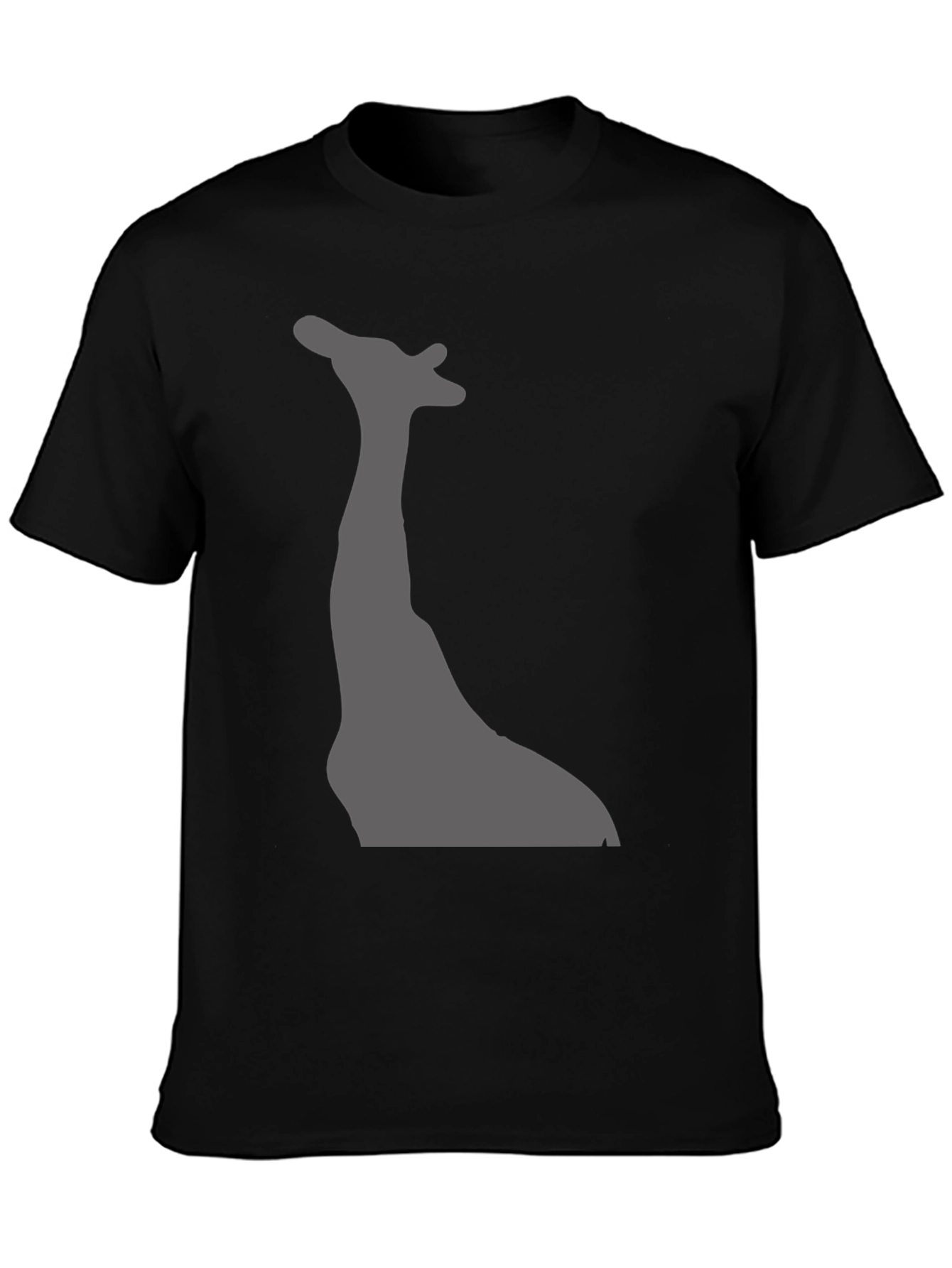 Giraffe Silhouette Graphic Tee - Black Cotton T-Shirt