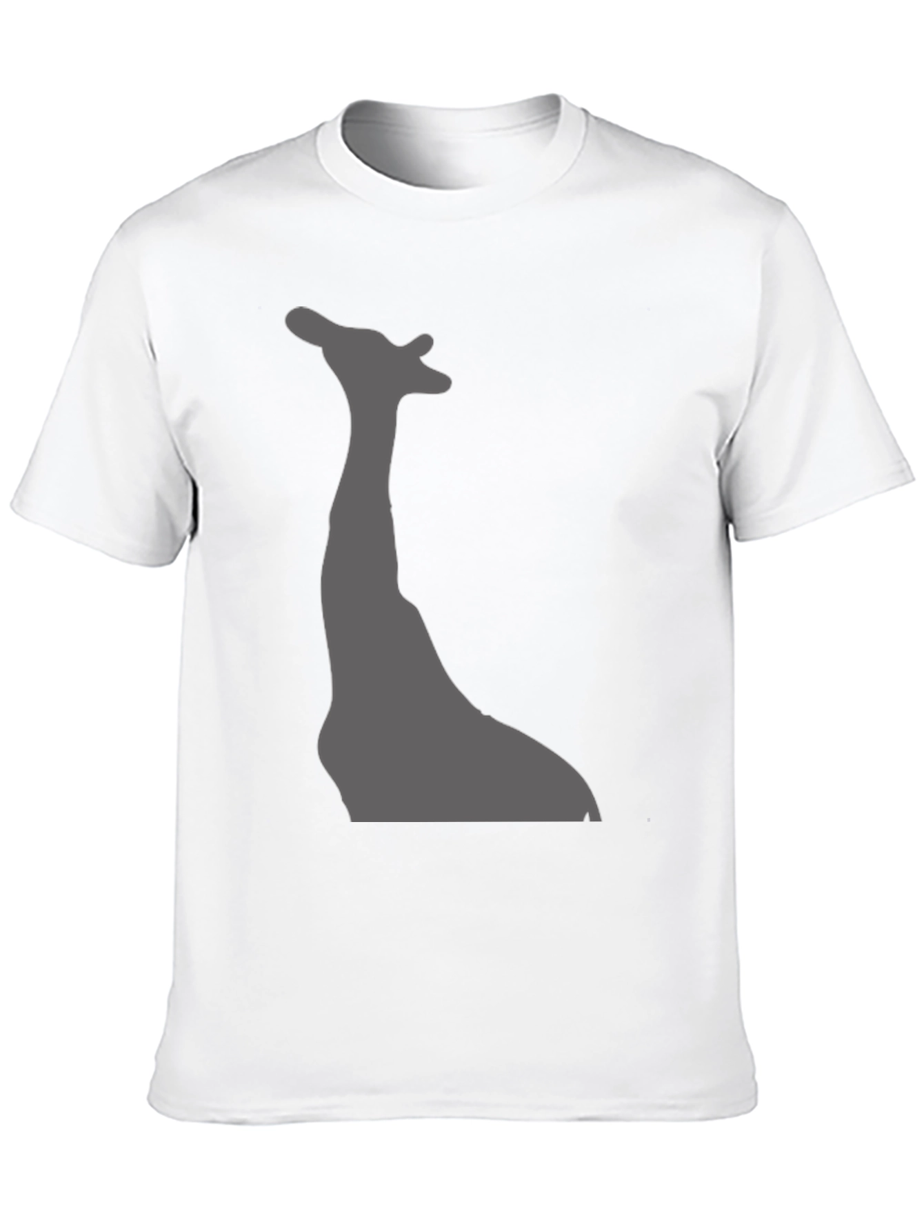 Giraffe Silhouette Graphic Tee - Black Cotton T-Shirt