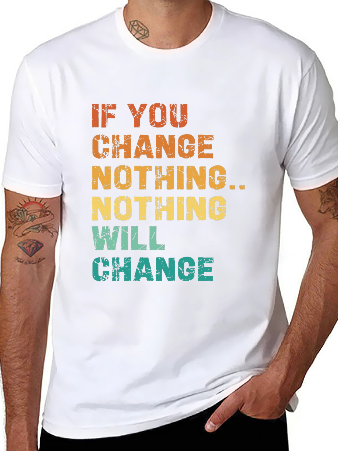 Inspirational Graphic Tee - If You Change Nothing...