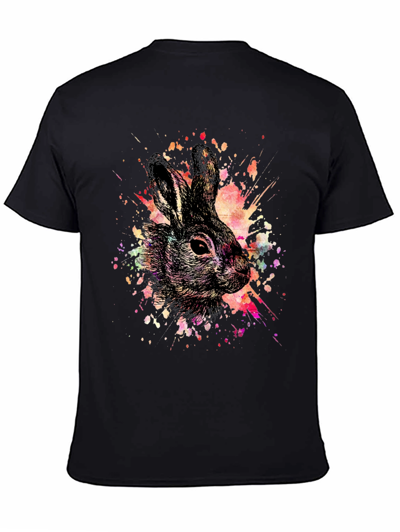Rabbit Art Splatter T-Shirt - Unique Graphic Tee