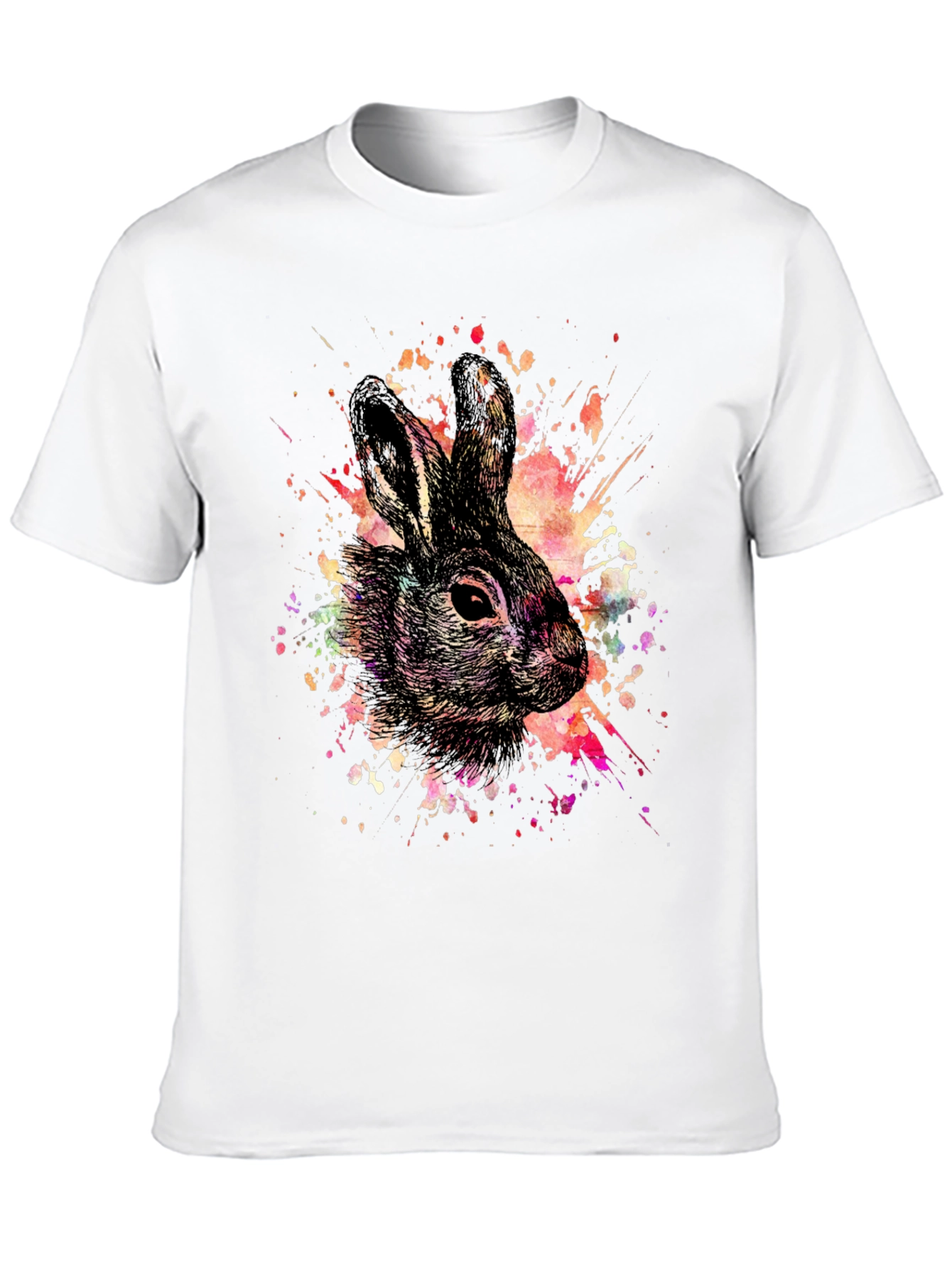 Rabbit Art Splatter T-Shirt - Unique Graphic Tee