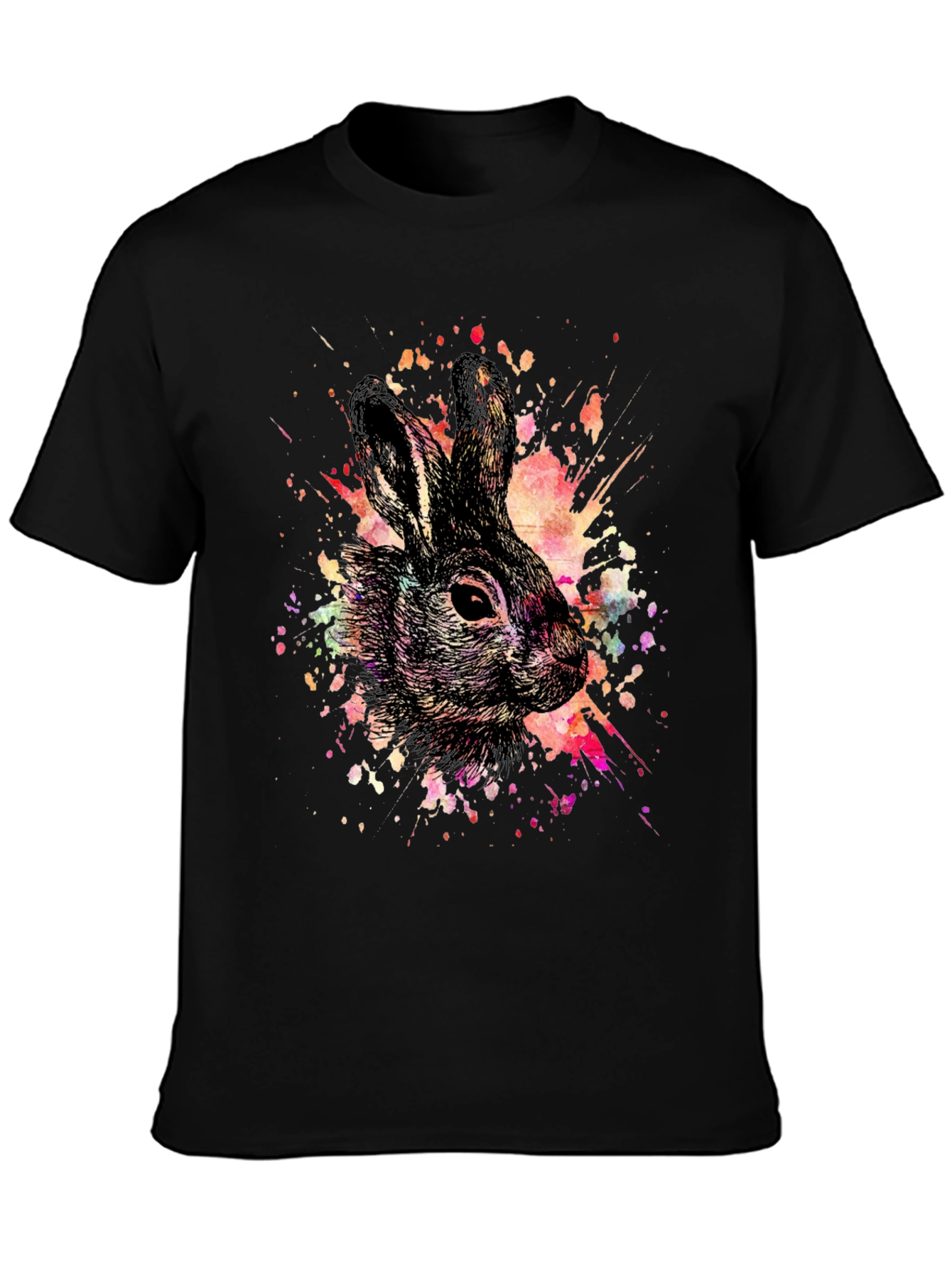 Rabbit Art Splatter T-Shirt - Unique Graphic Tee