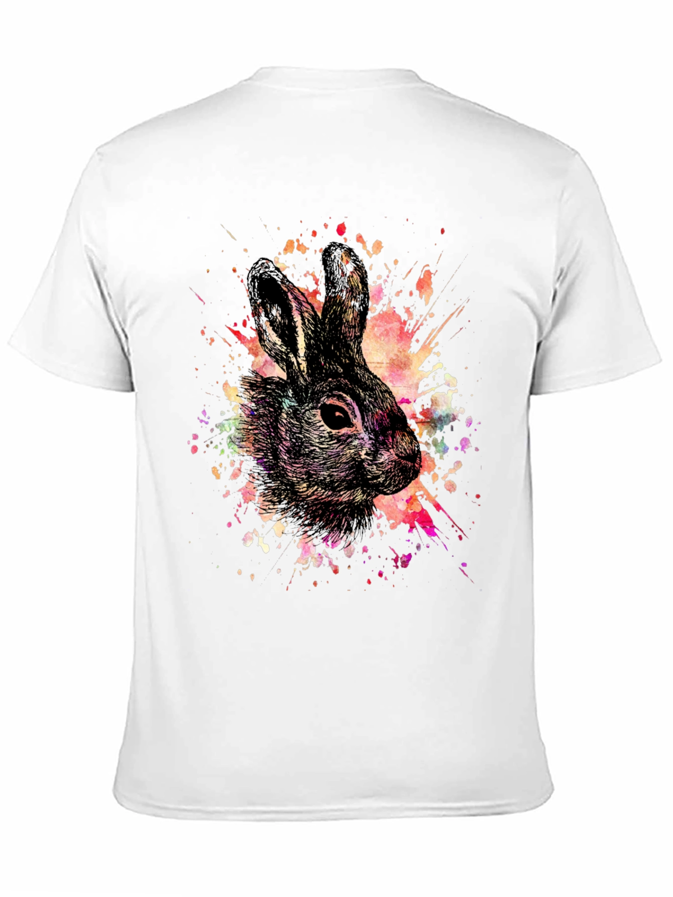 Rabbit Art Splatter T-Shirt - Unique Graphic Tee