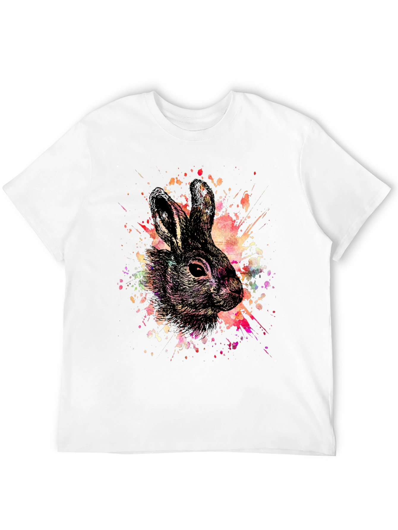 Rabbit Art Splatter T-Shirt - Unique Graphic Tee
