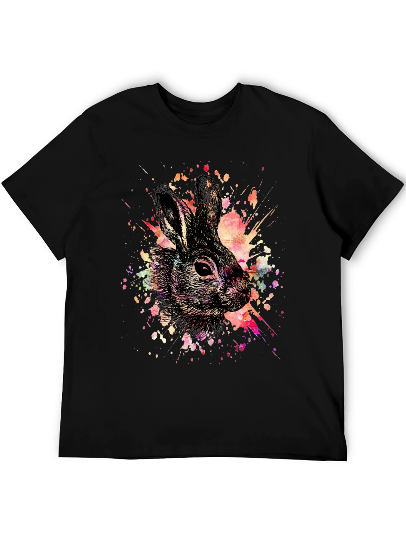 Rabbit Art Splatter T-Shirt - Unique Graphic Tee