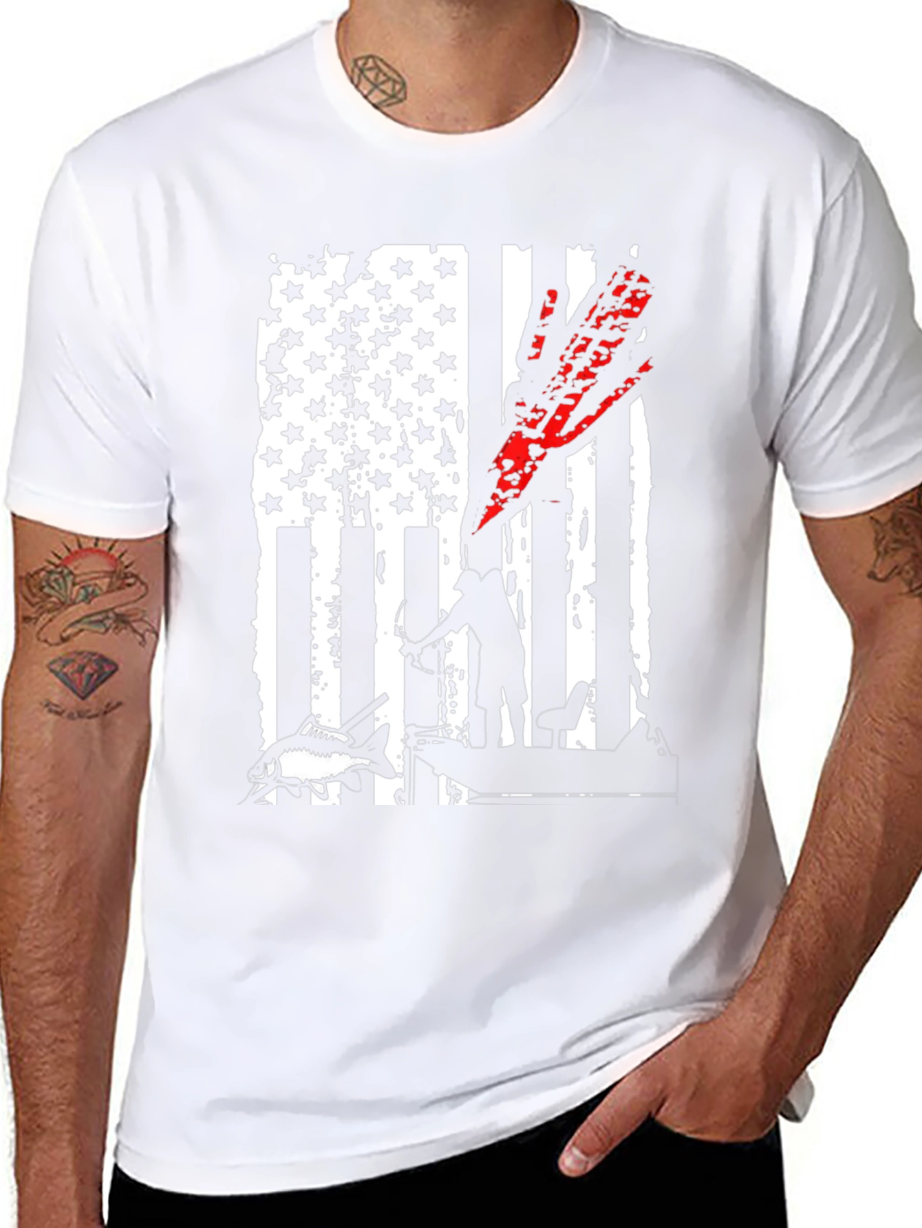 Bowfishing American Flag T-Shirt