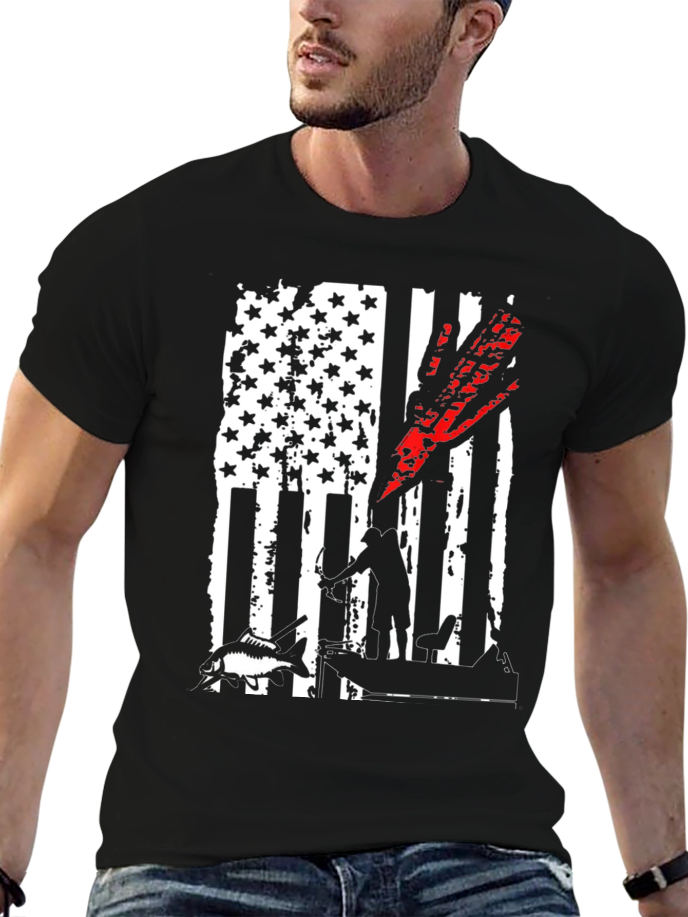 Bowfishing American Flag T-Shirt
