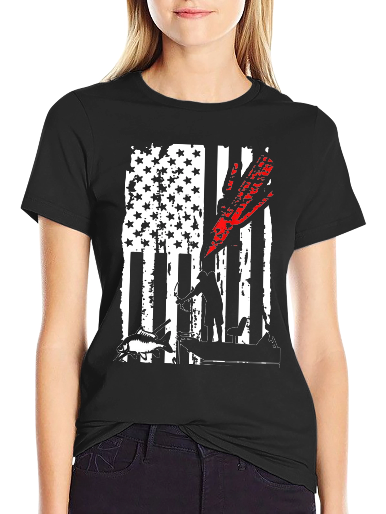 Bowfishing American Flag T-Shirt