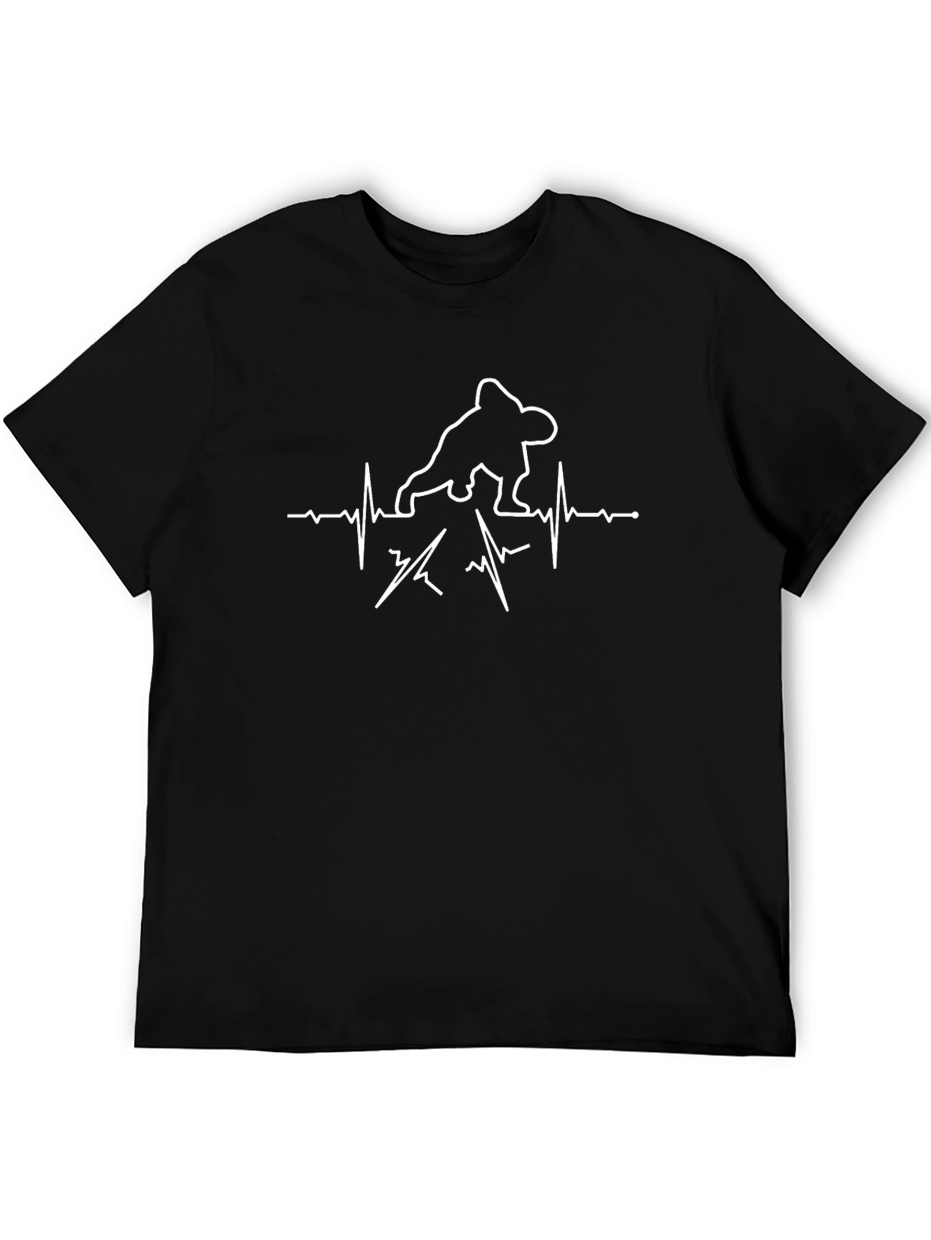 Wrestling Heartbeat T-Shirt - Black Cotton Tee