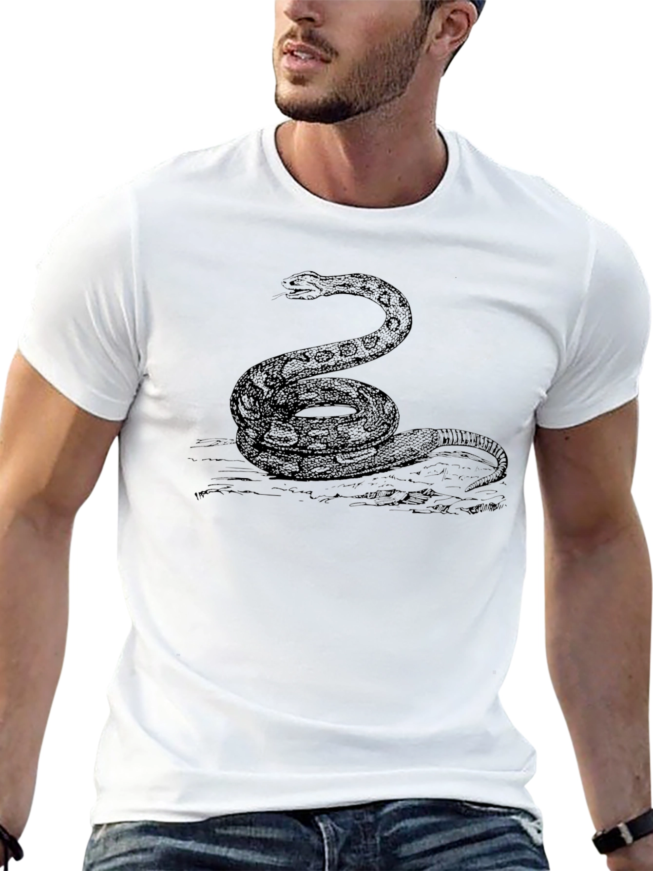 Snake Graphic Black T-Shirt