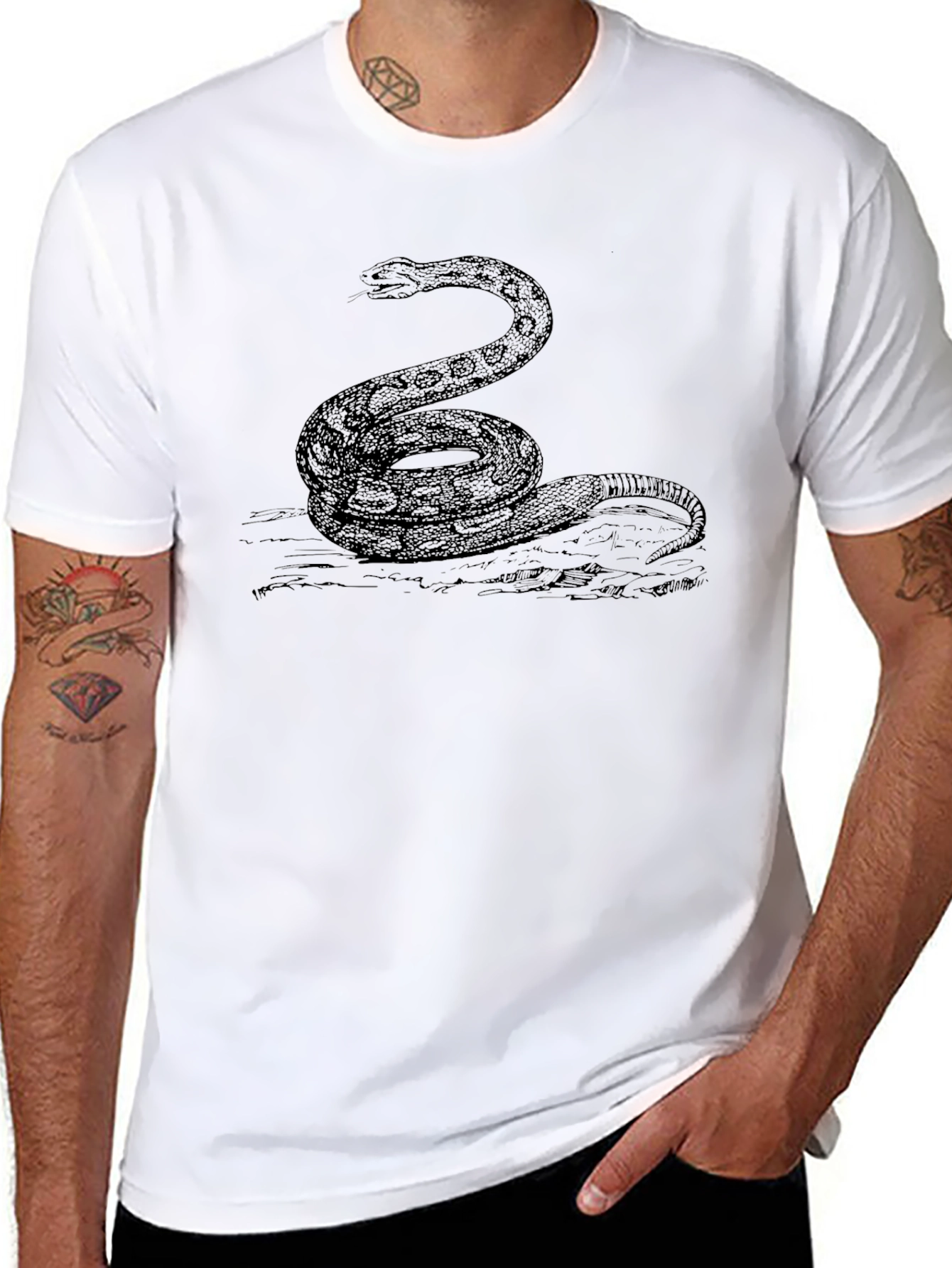 Snake Graphic Black T-Shirt