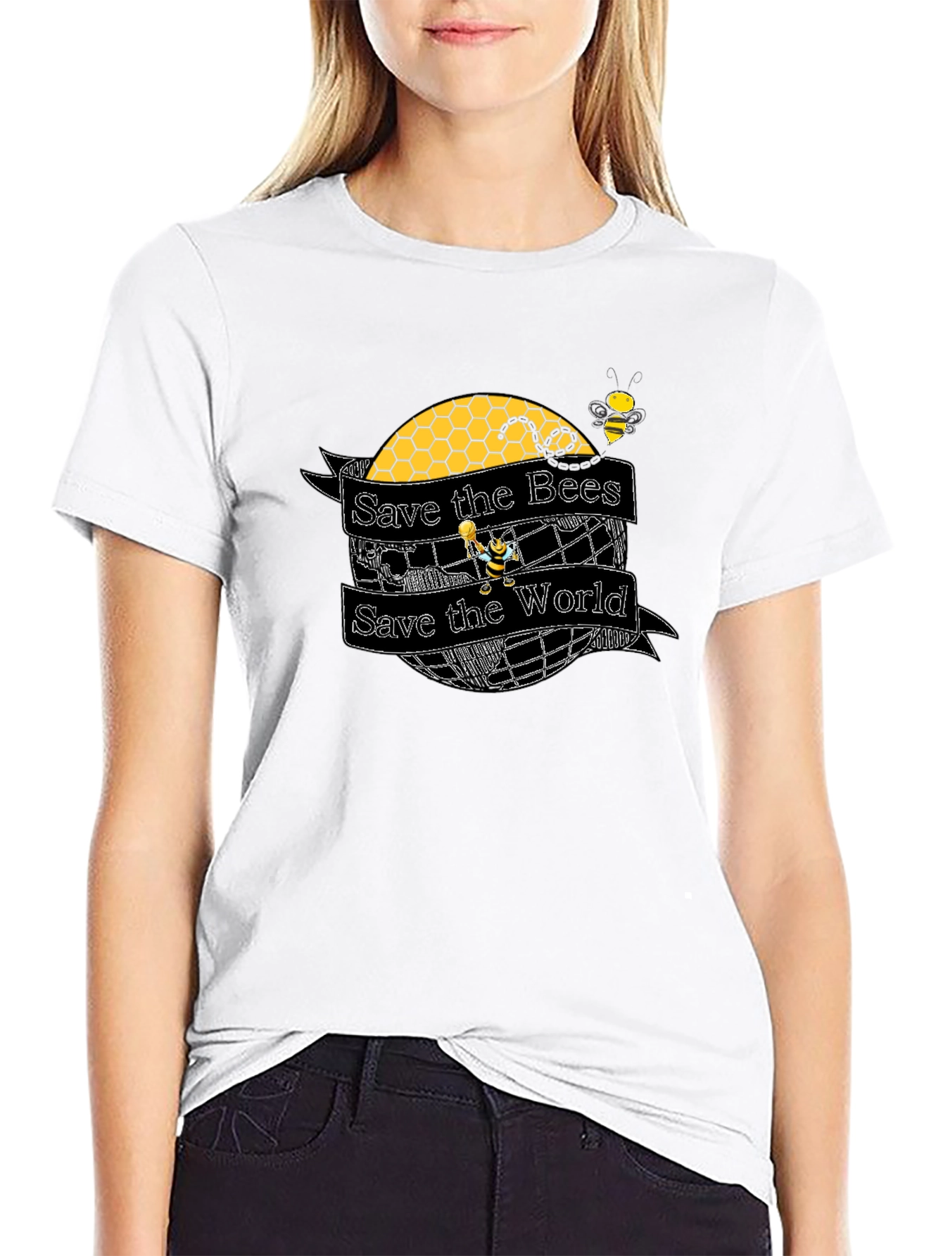 Save the Bees T-Shirt: World Honeycomb Design