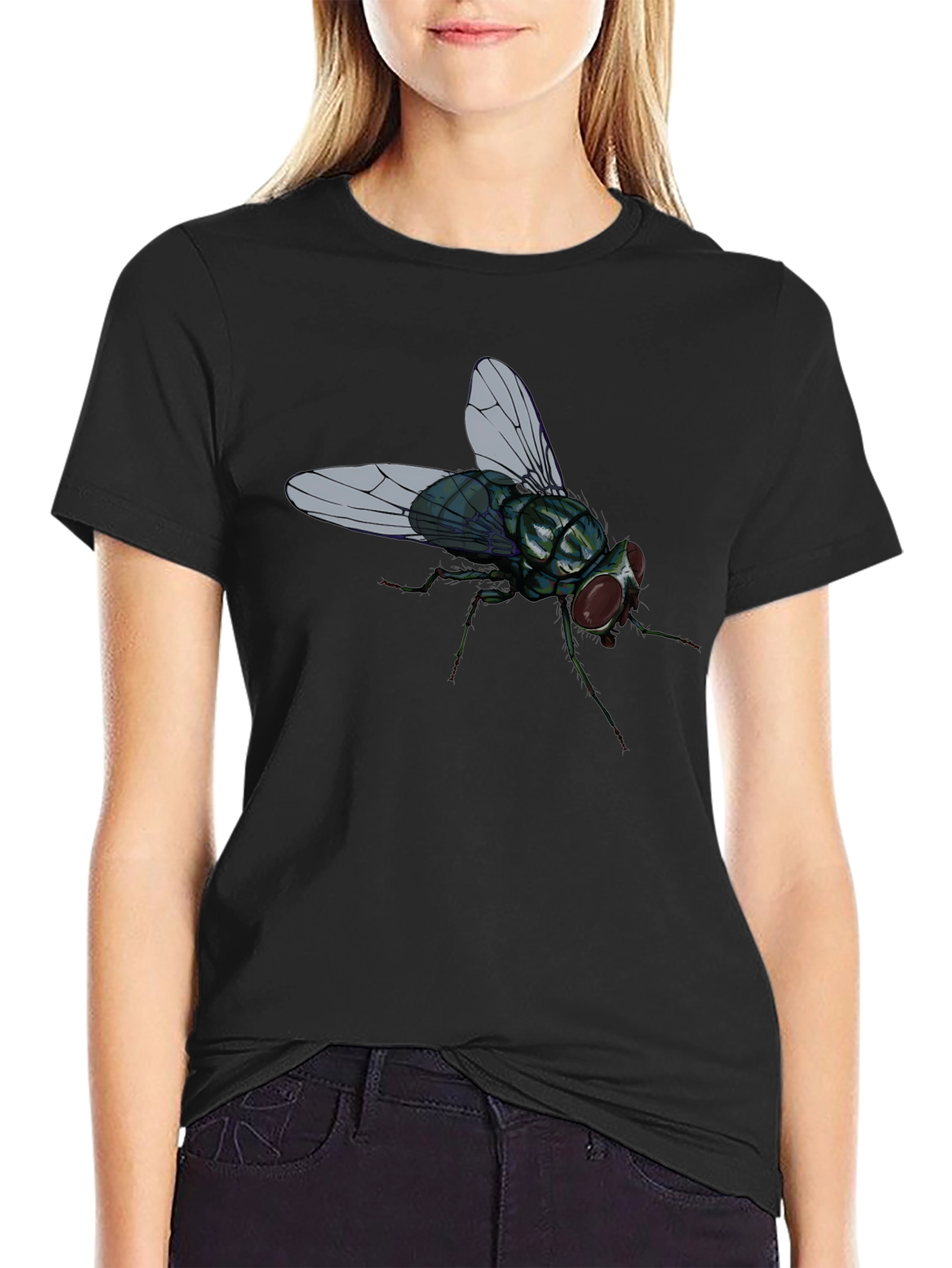 Fly Graphic T-Shirt - Novelty Insect Tee