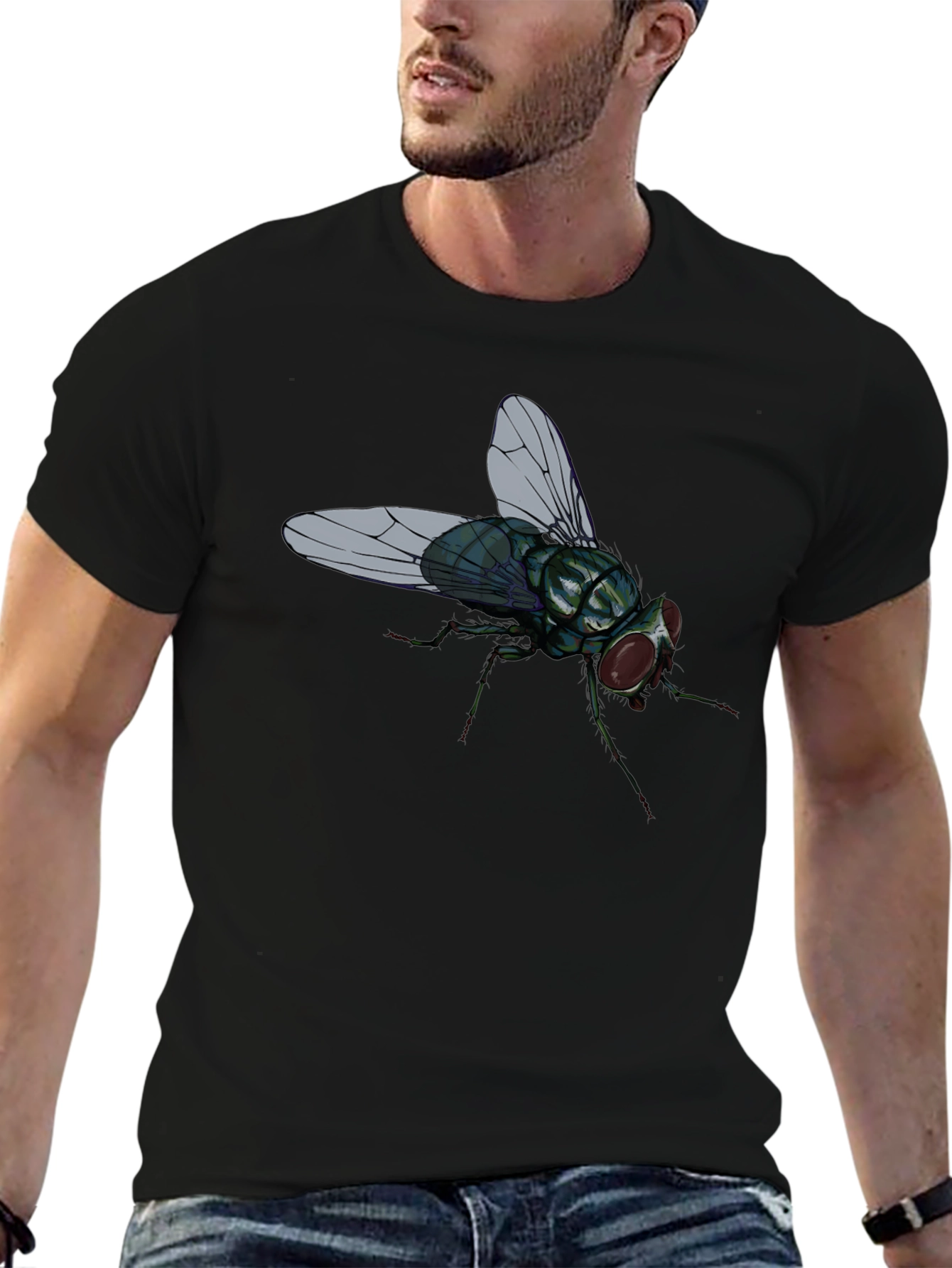 Fly Graphic T-Shirt - Novelty Insect Tee