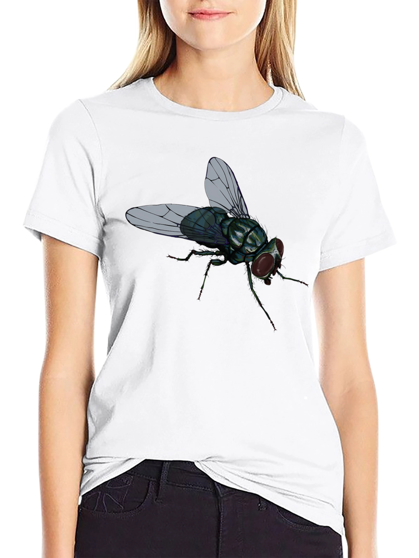 Fly Graphic T-Shirt - Novelty Insect Tee