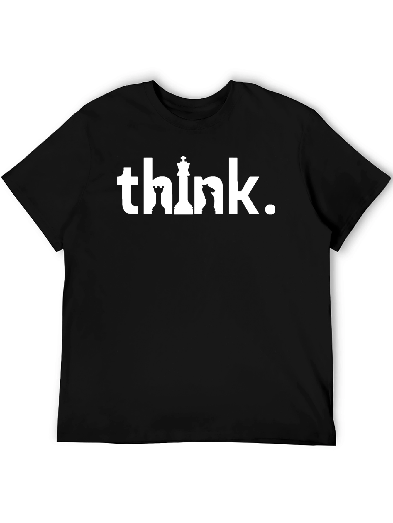 Think Chess Piece Graphic T-Shirt - Black
