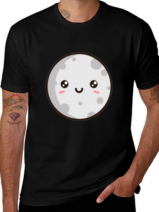 Cute Moon Graphic Tee - Black T-Shirt