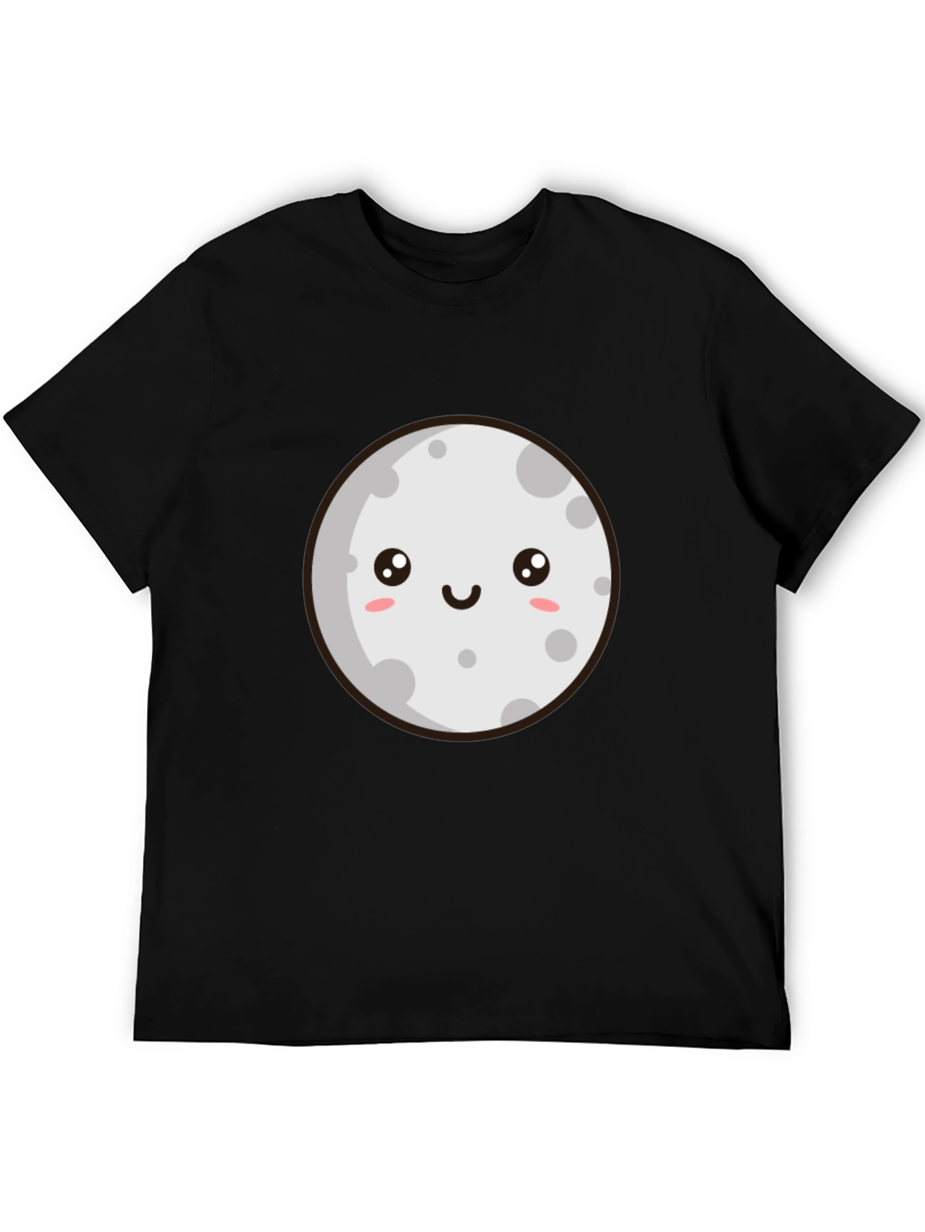 Cute Moon Graphic Tee - Black T-Shirt
