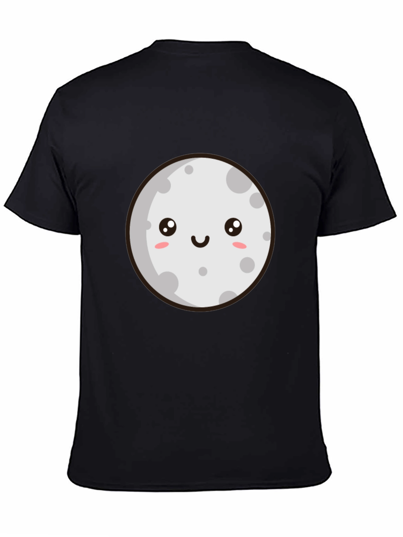 Cute Moon Graphic Tee - Black T-Shirt