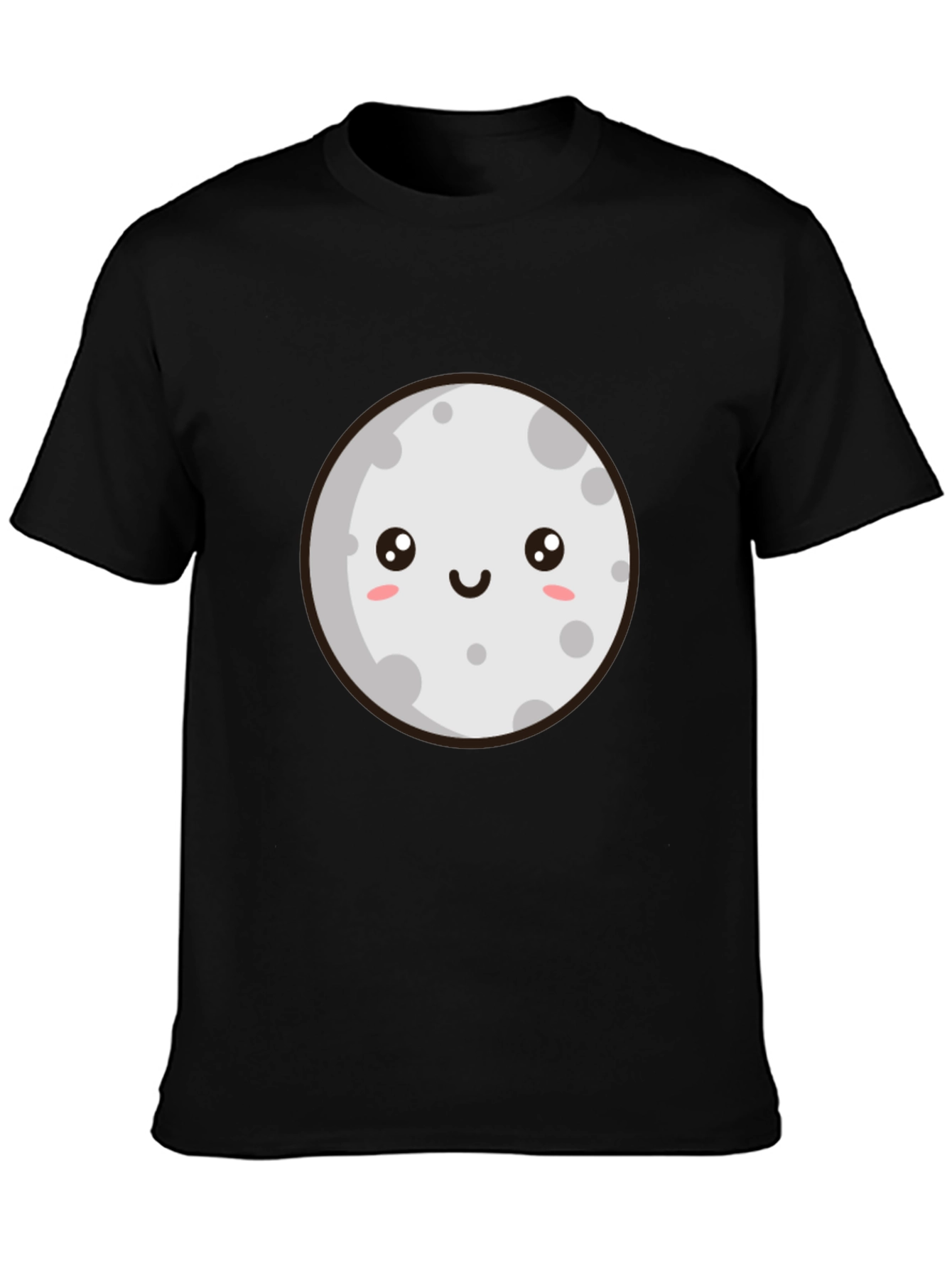 Cute Moon Graphic Tee - Black T-Shirt