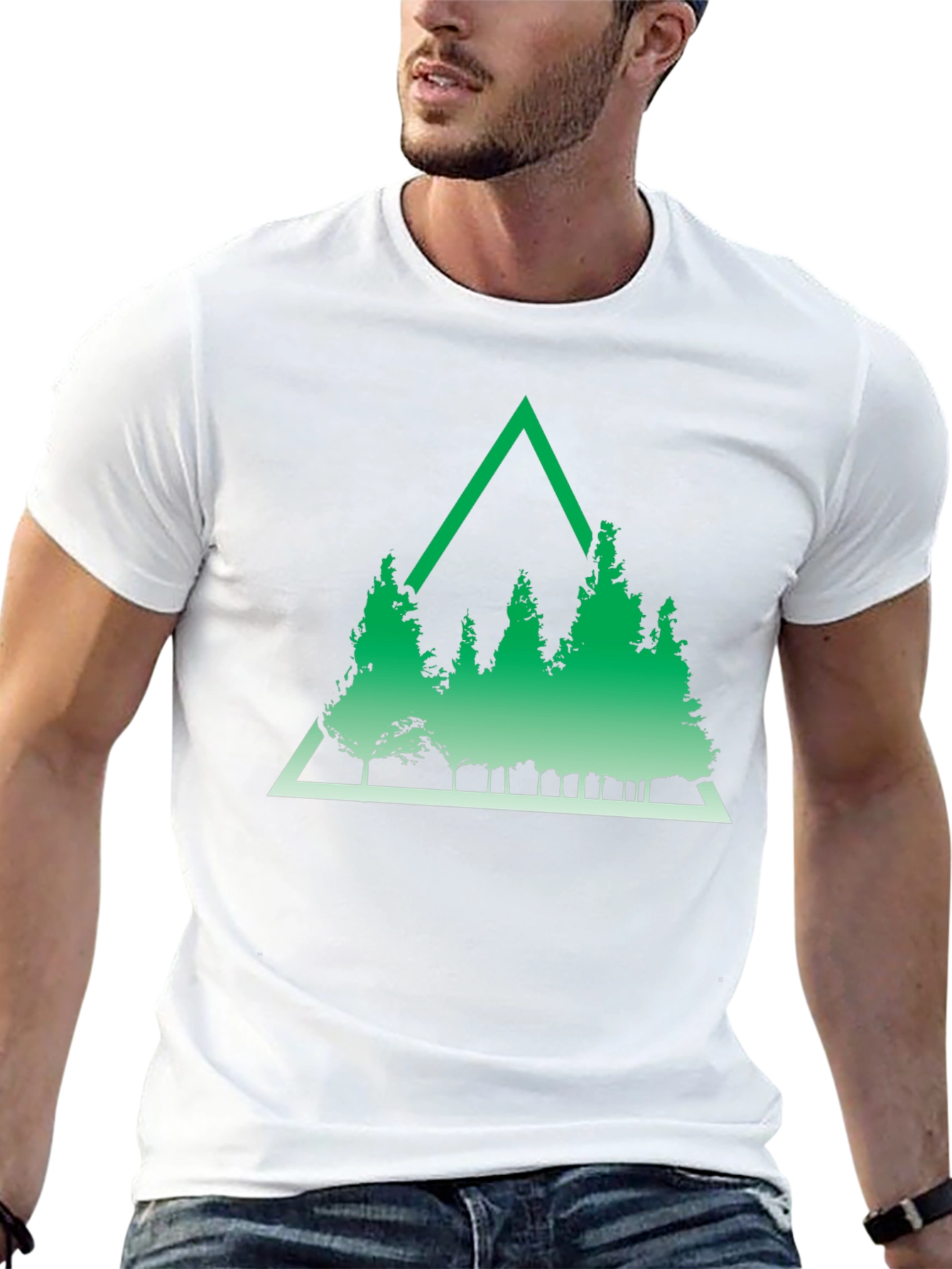 Green Triangle Forest Graphic Tee