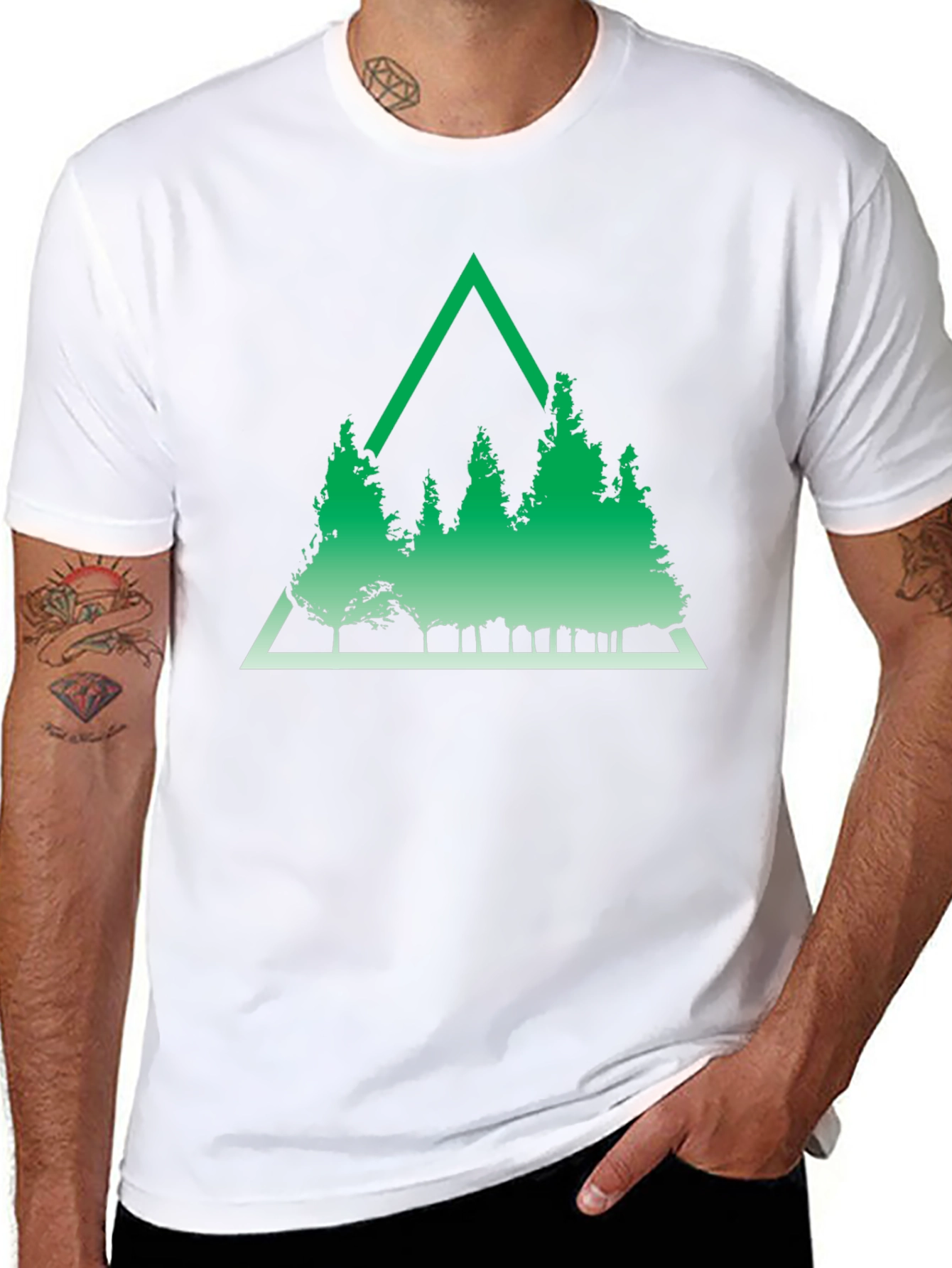 Green Triangle Forest Graphic Tee