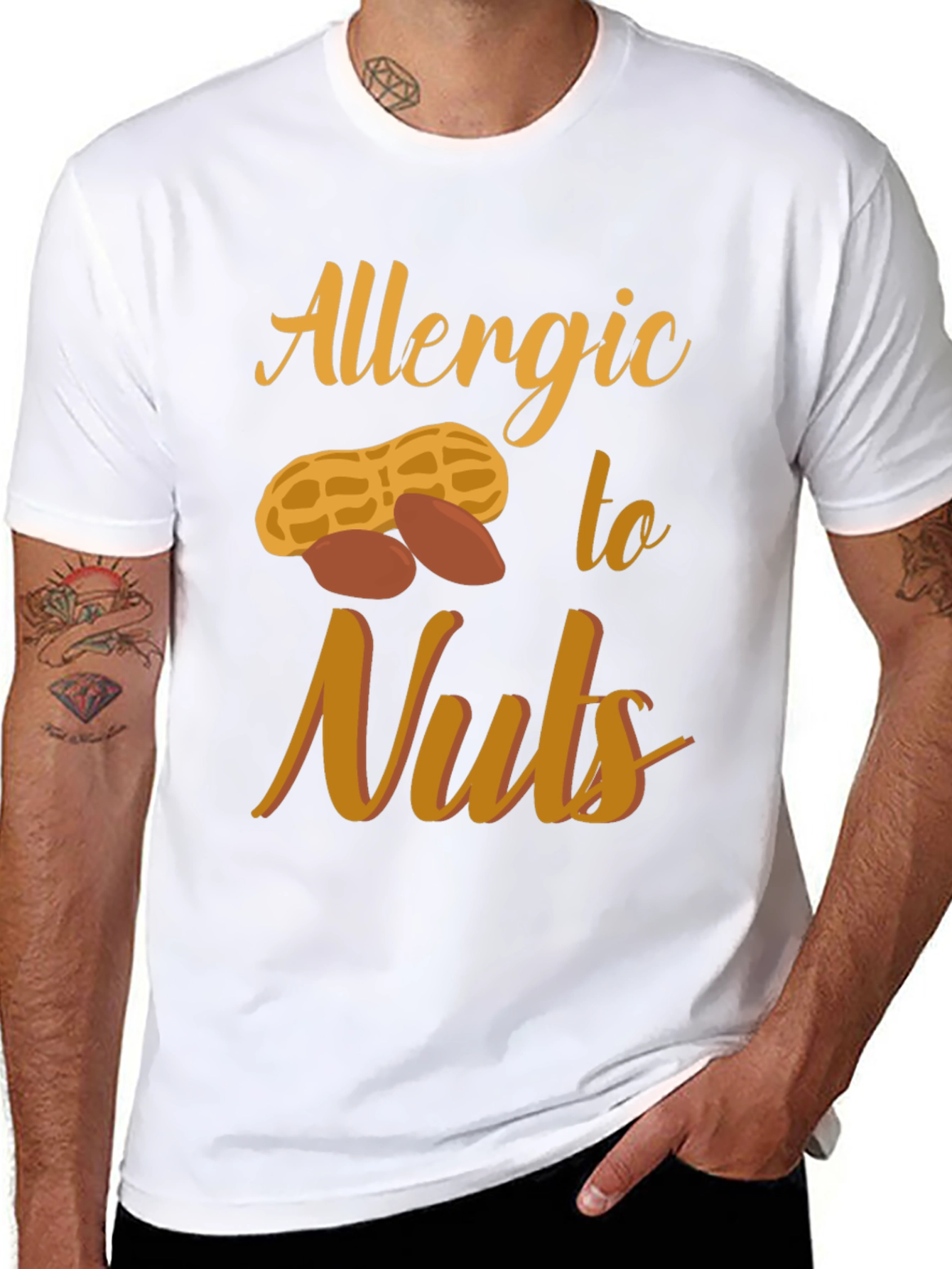 Allergic to Nuts Graphic T-Shirt