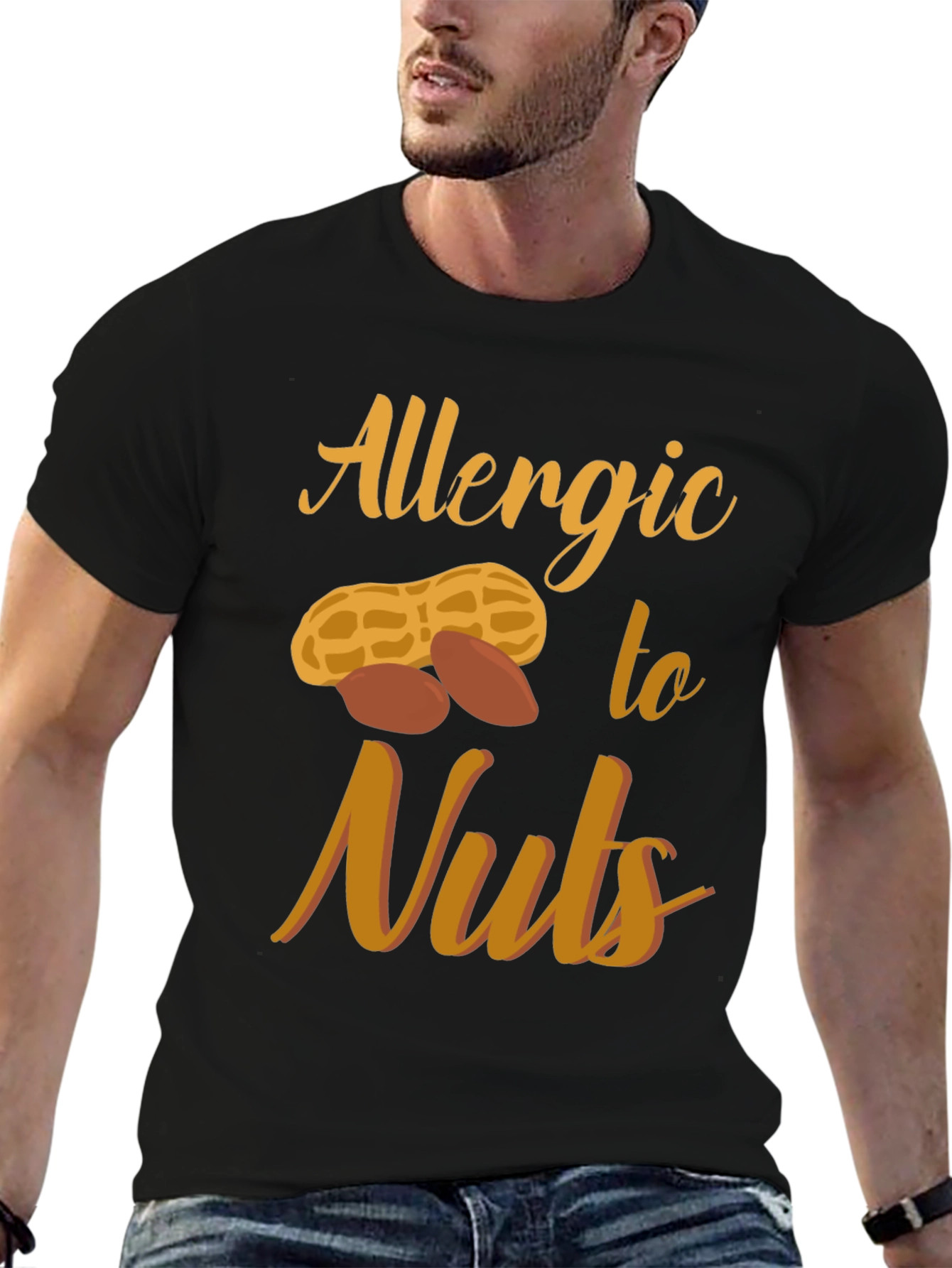 Allergic to Nuts Graphic T-Shirt