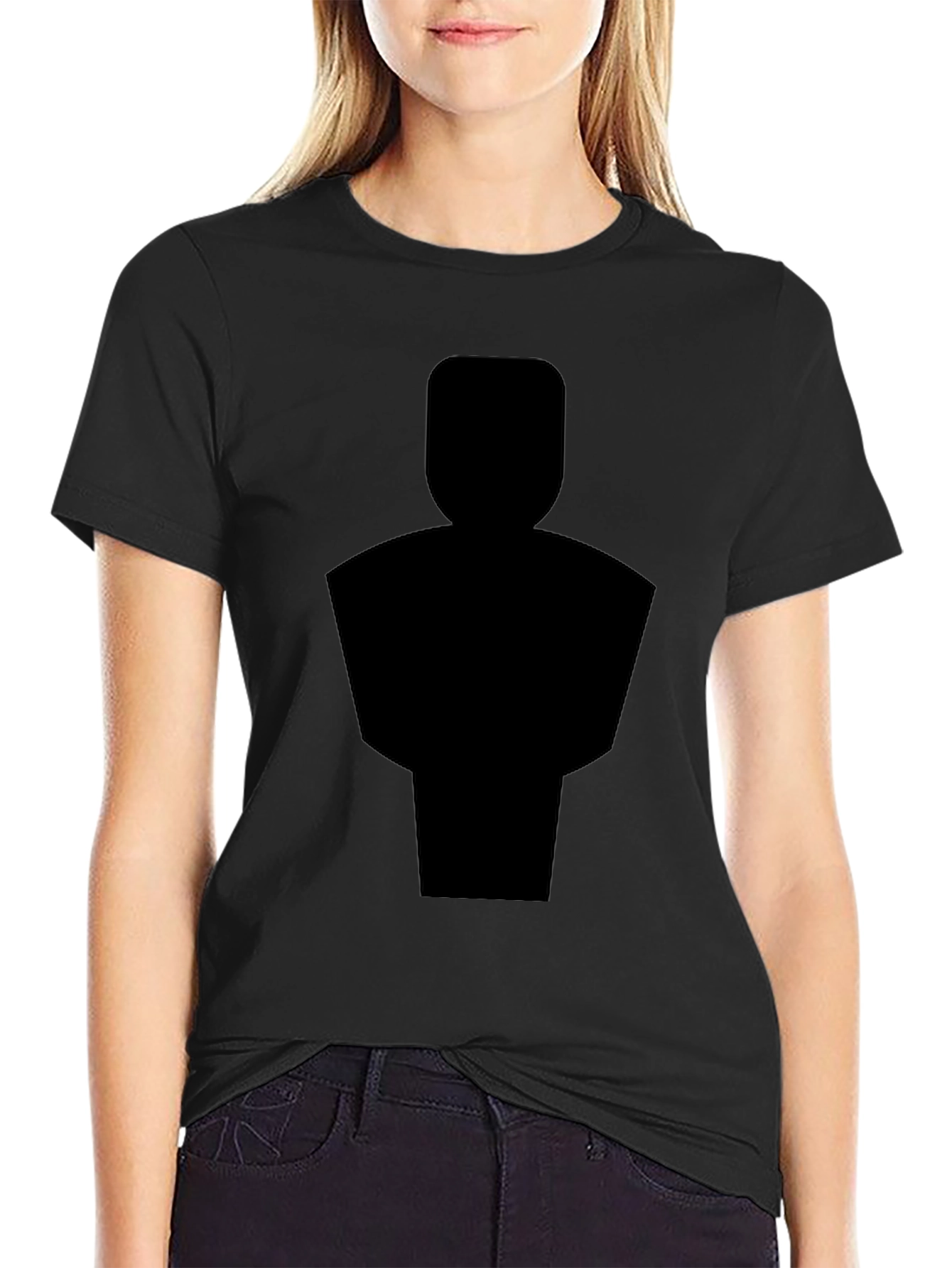 Mens Black T-Shirt with Abstract Figure Print