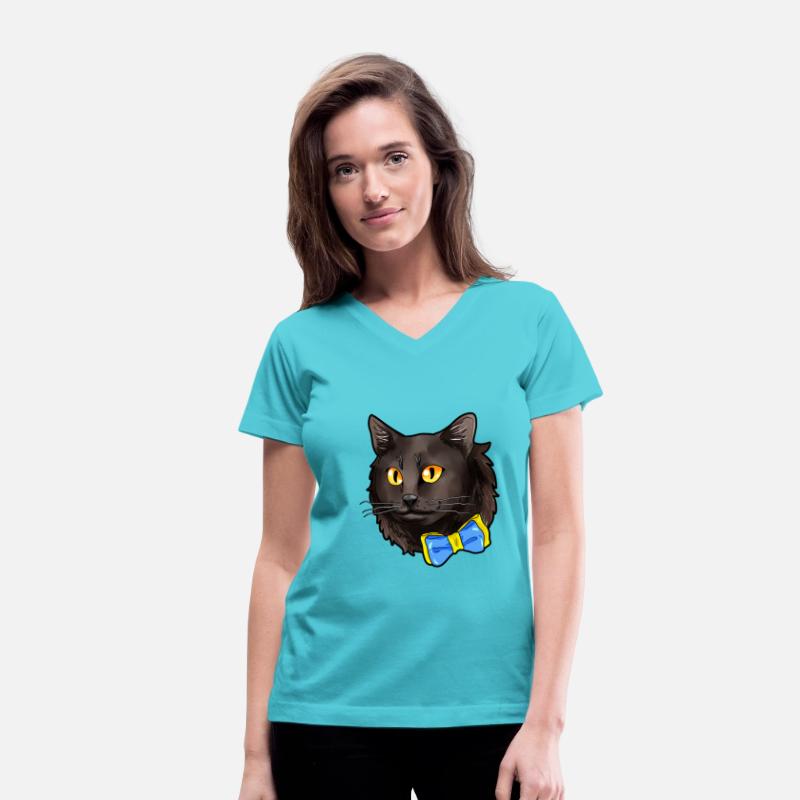 Nebelung black Cat Face Kitty Cats comic love gift