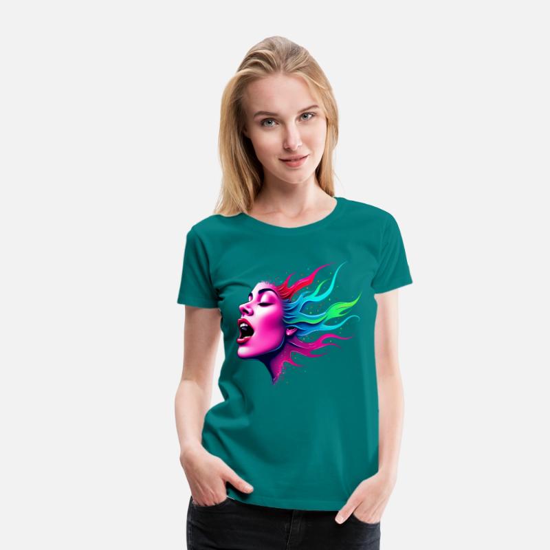 Neon Soundwave Face - Music Lovers T-shirt