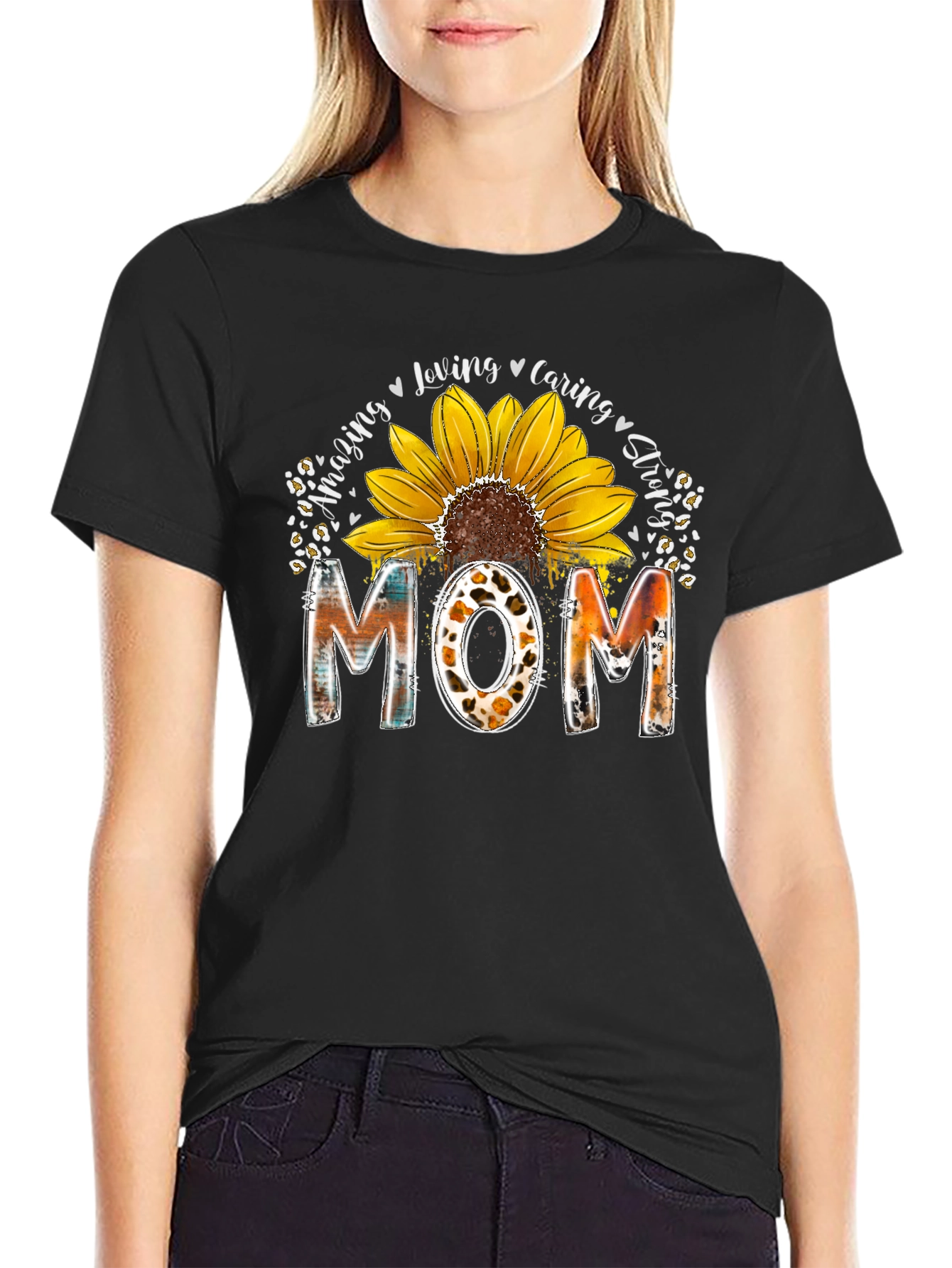 Amazing Sunflower Mom Graphic T-Shirt
