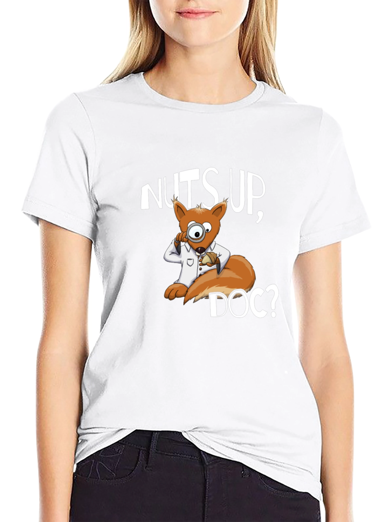 Nuts Up Doc? Squirrel Cartoon Graphic T-Shirt