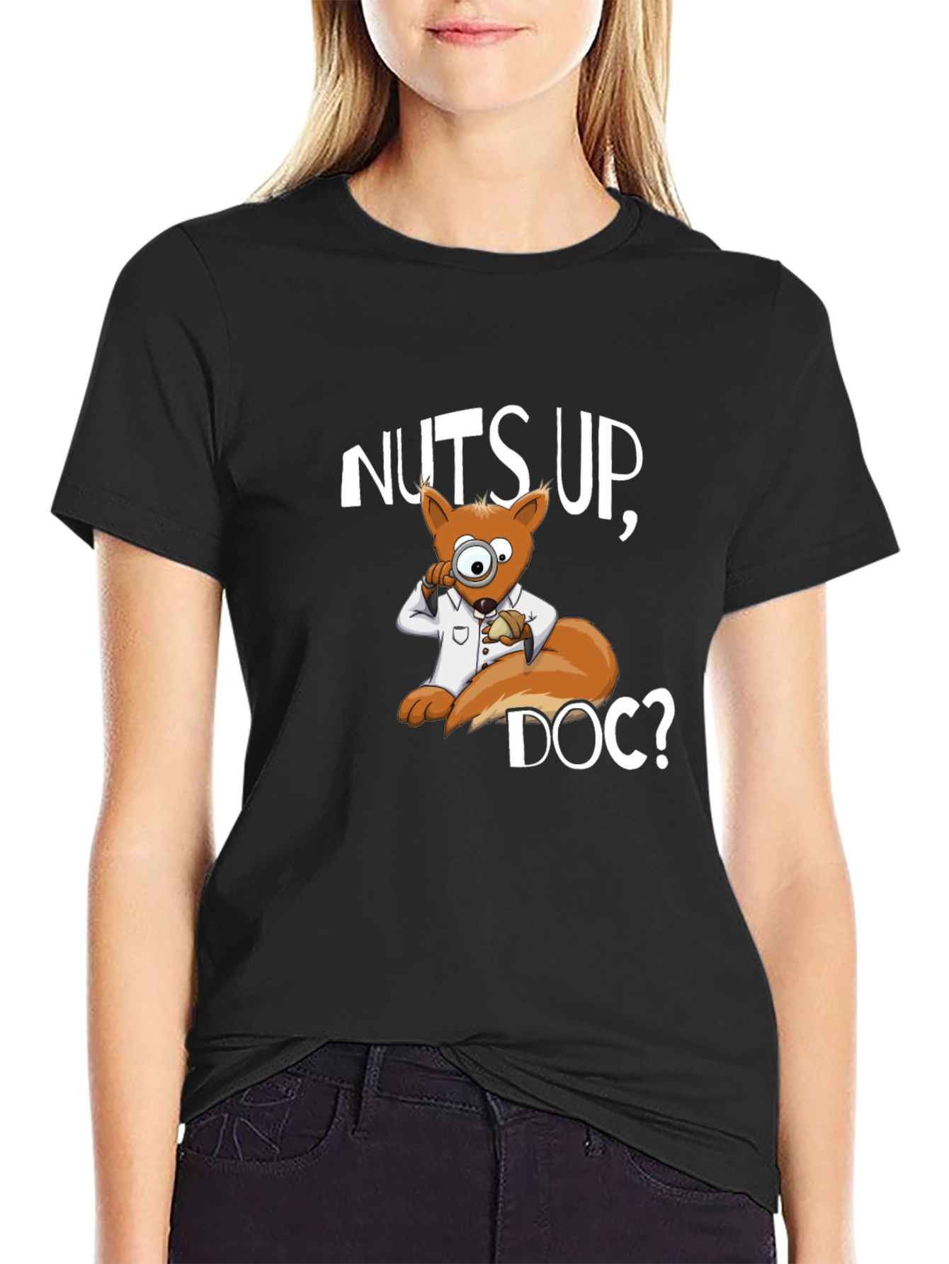 Nuts Up Doc? Squirrel Cartoon Graphic T-Shirt
