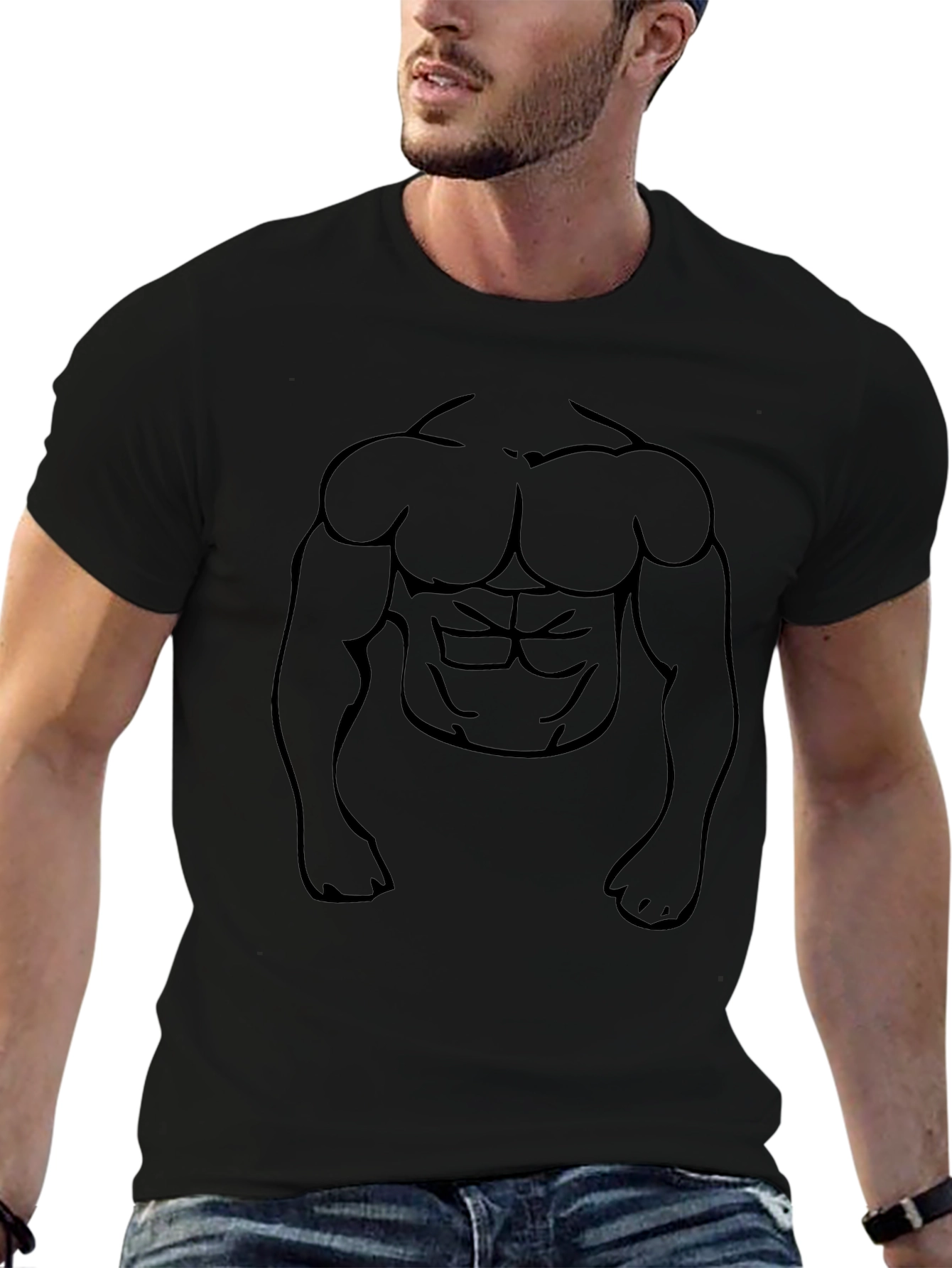 Muscle Graphic Black T-Shirt - Mens Fashion Tee
