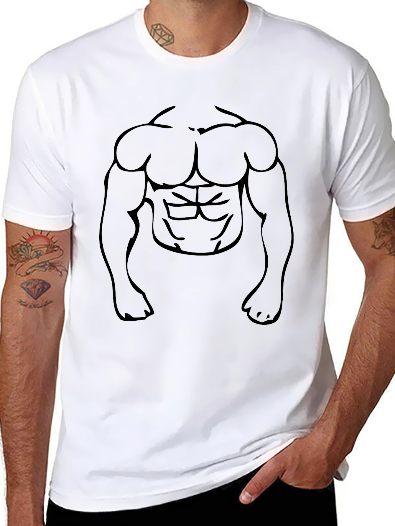 Muscle Graphic Black T-Shirt - Mens Fashion Tee