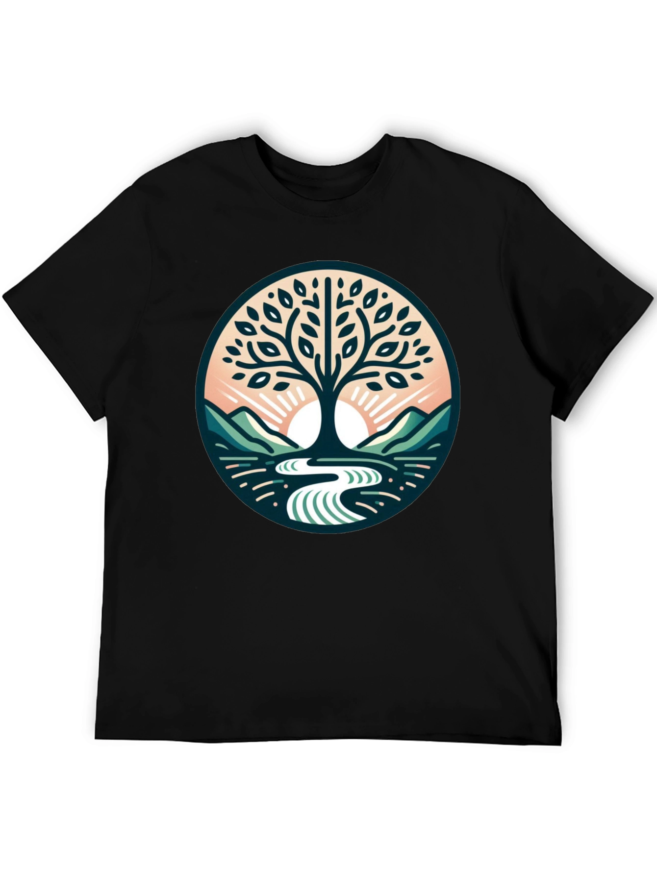 Nature Tree of Life Graphic Black Tee