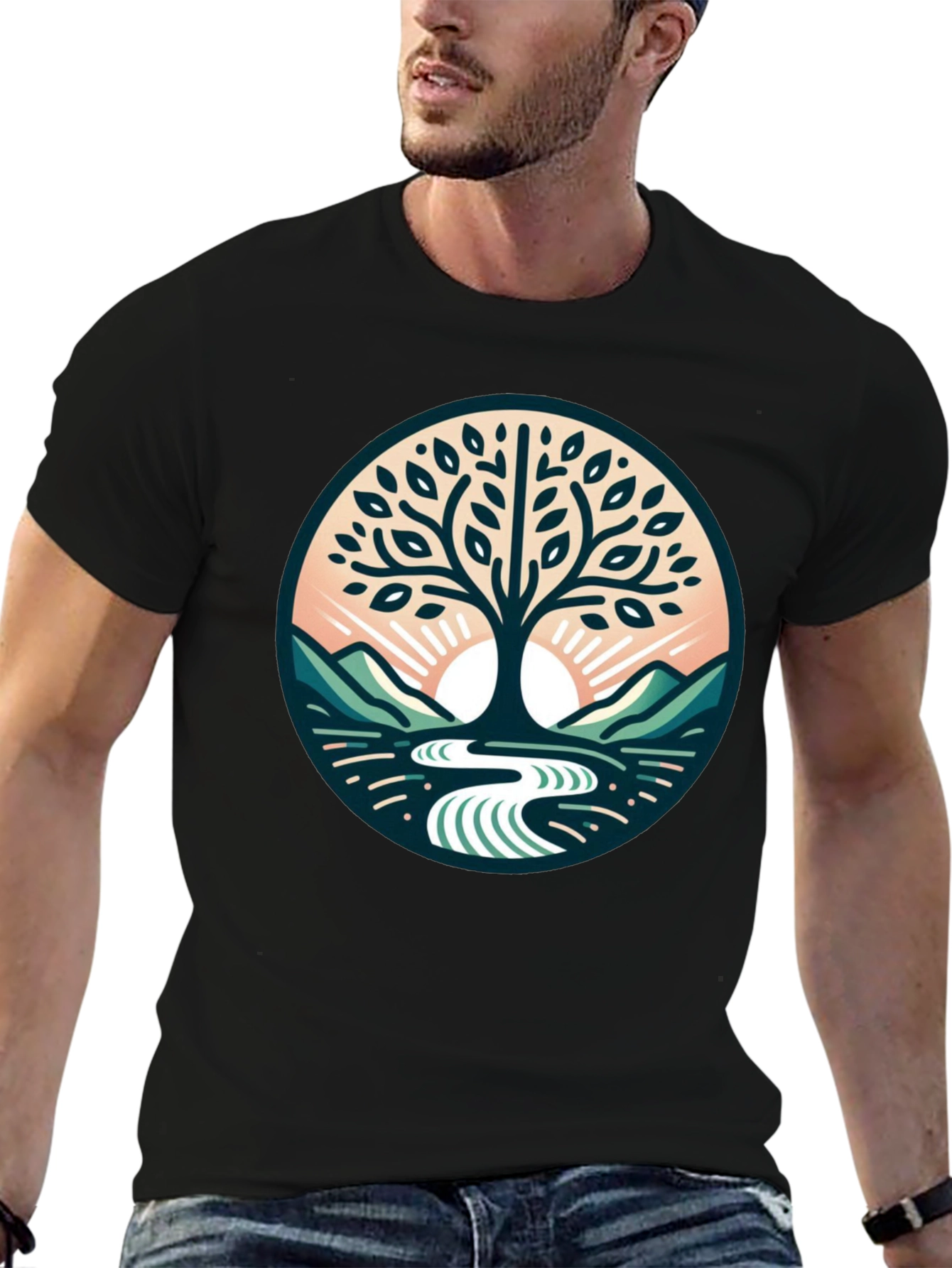 Nature Tree of Life Graphic Black Tee