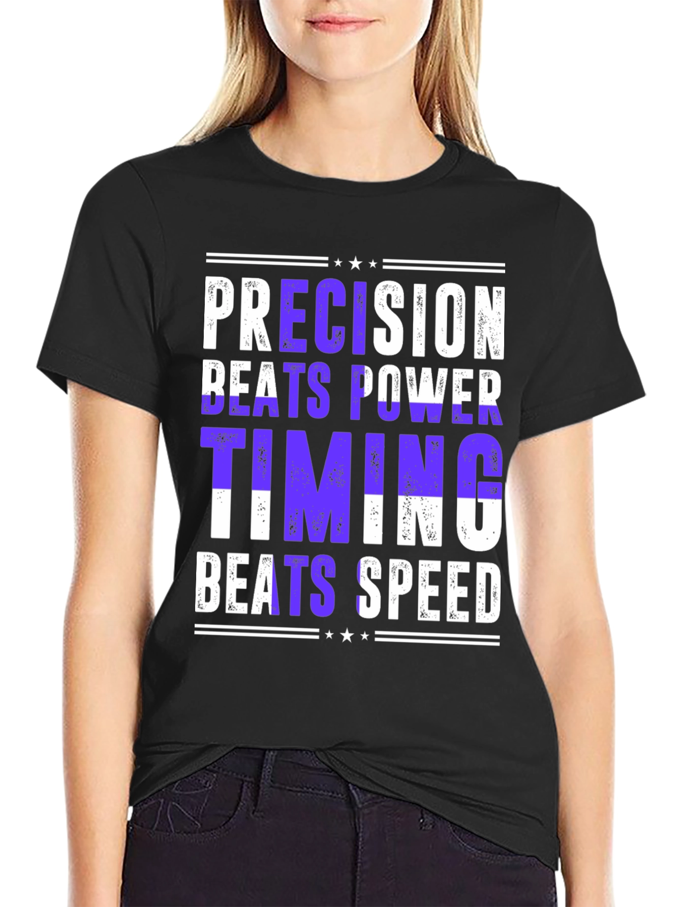 Precision Beats Power Timing Beats Speed Graphic T-Shirt