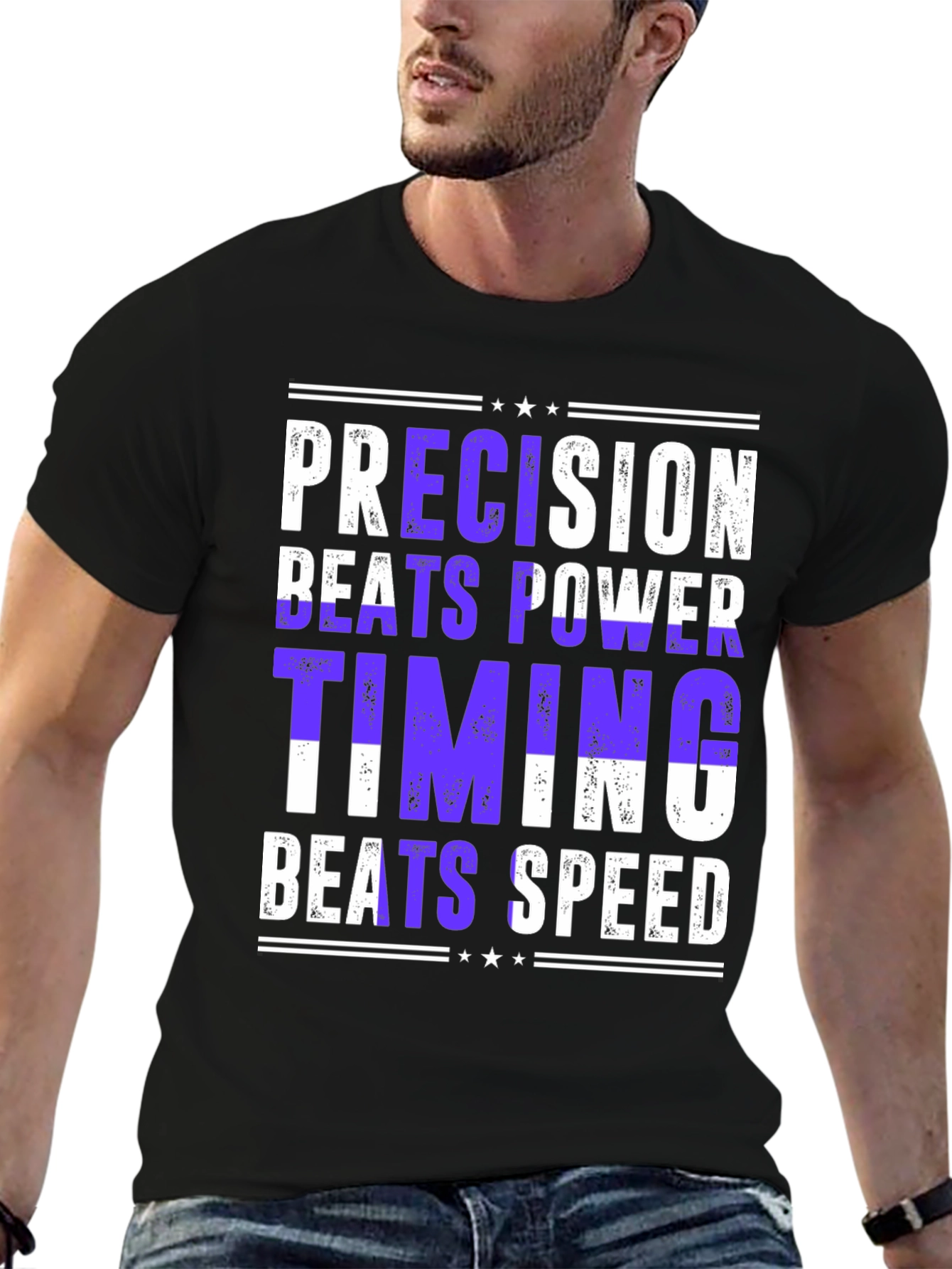 Precision Beats Power Timing Beats Speed Graphic T-Shirt
