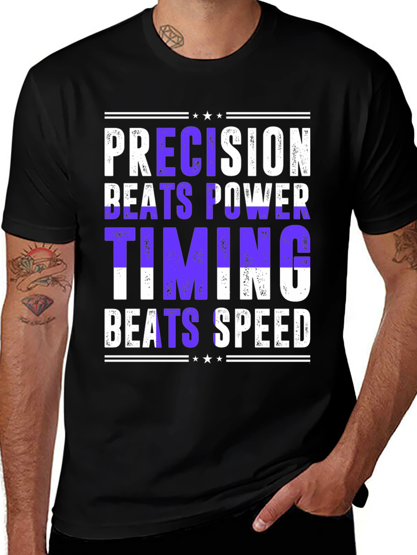 Precision Beats Power Timing Beats Speed Graphic T-Shirt