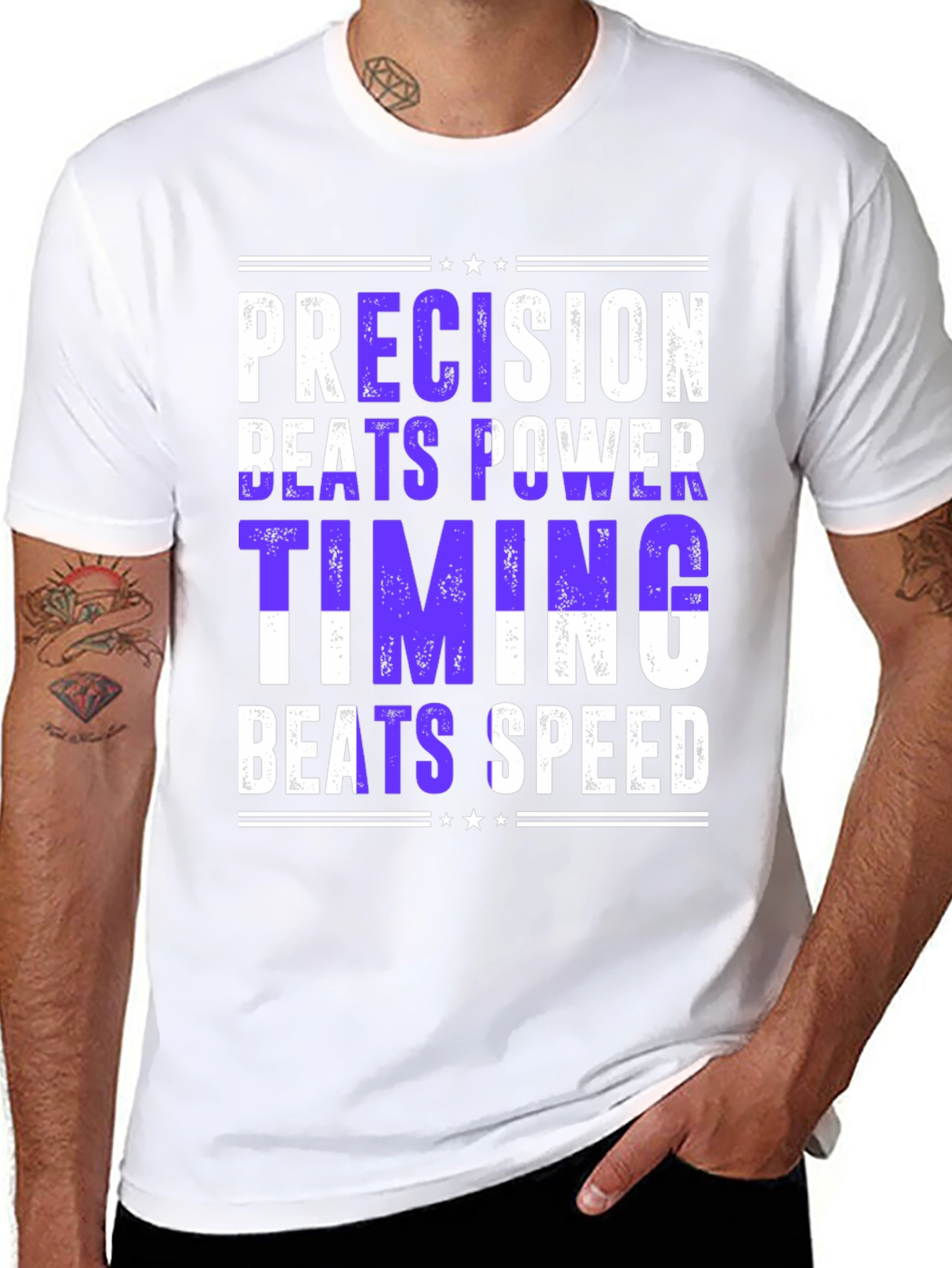 Precision Beats Power Timing Beats Speed Graphic T-Shirt